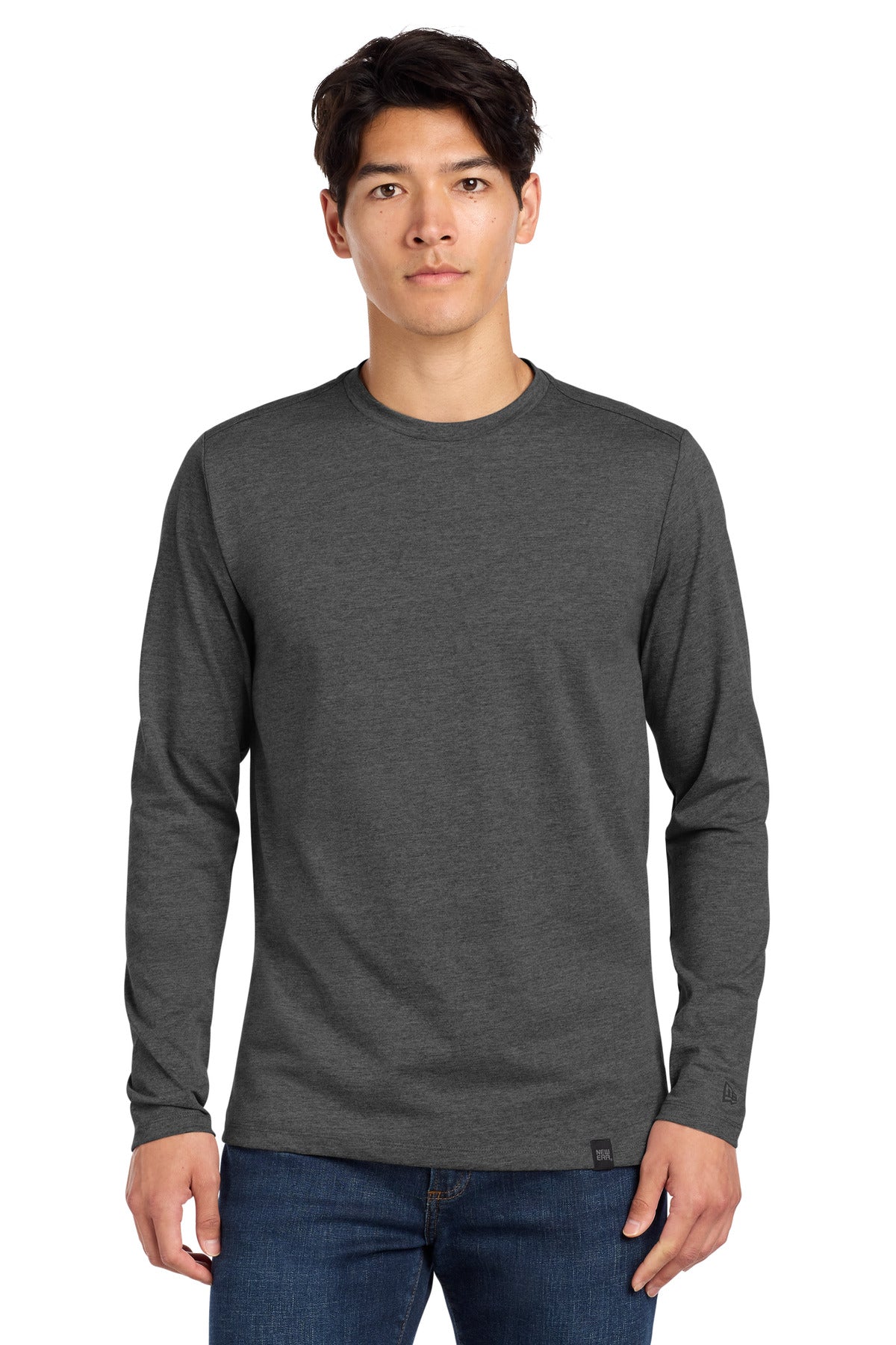 New Era  ®  Heritage Blend Long Sleeve Crew Tee. NEA102 | Add Your Logo
