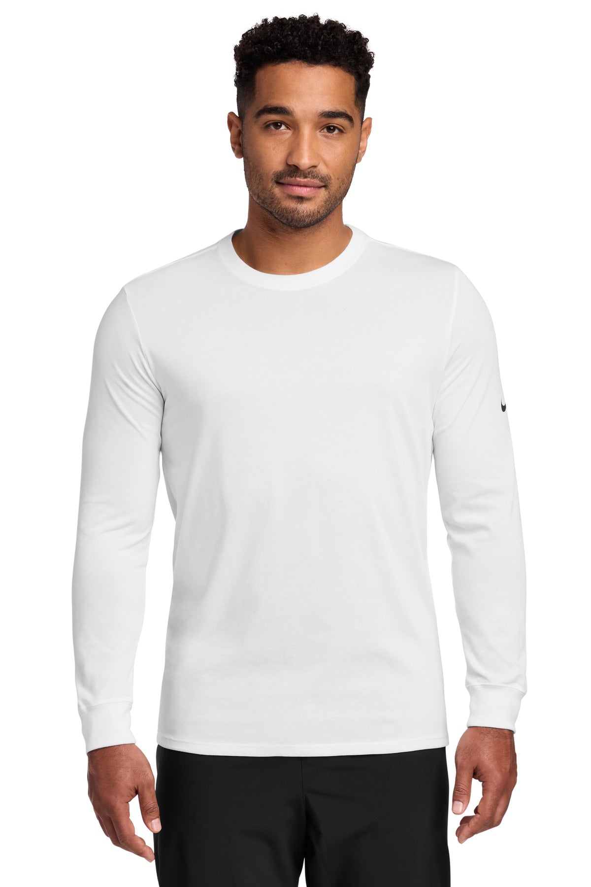 Nike Dri-FIT Cotton/Poly Long Sleeve Tee. NKBQ5230 | Add Your Logo