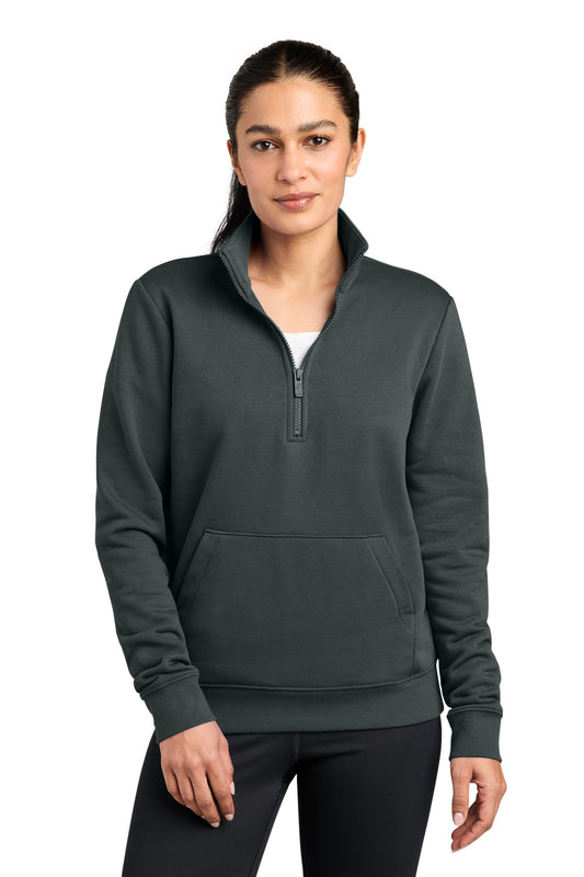 Nike Women's Club Fleece Sleeve Swoosh 1/2-Zip NKDX6720 | Add Your Logo