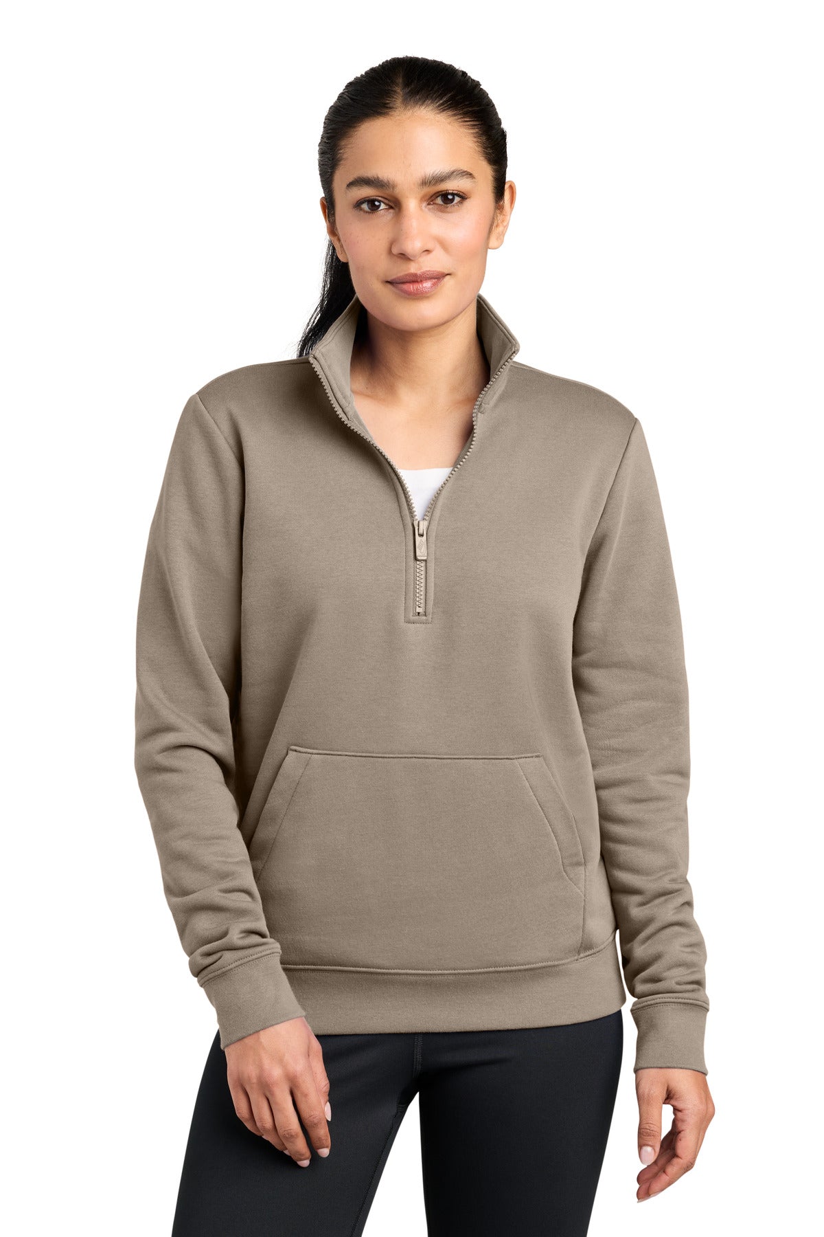 Nike Women's Club Fleece Sleeve Swoosh 1/2-Zip NKDX6720 | Add Your Logo