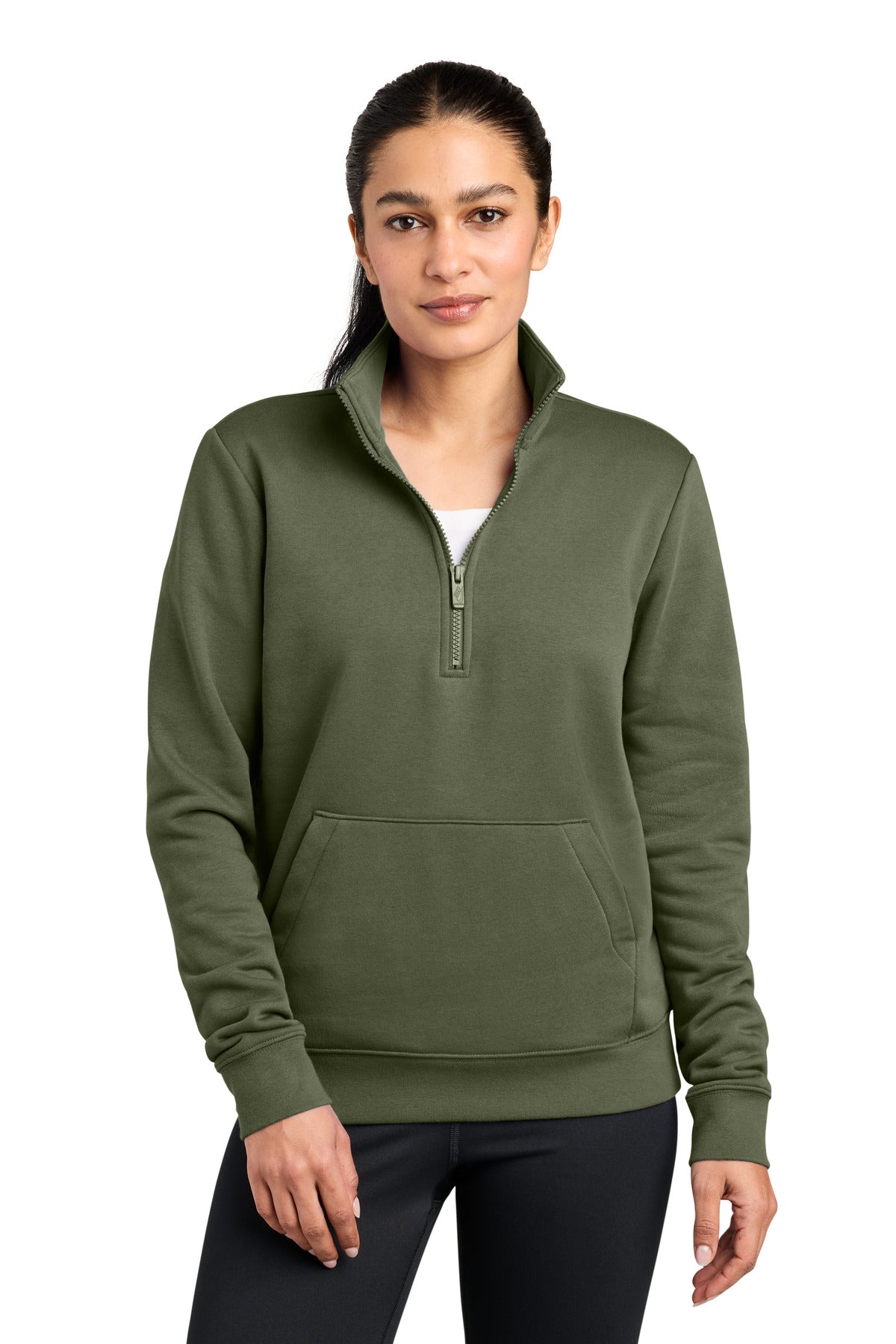 Nike Women's Club Fleece Sleeve Swoosh 1/2-Zip NKDX6720 | Add Your Logo