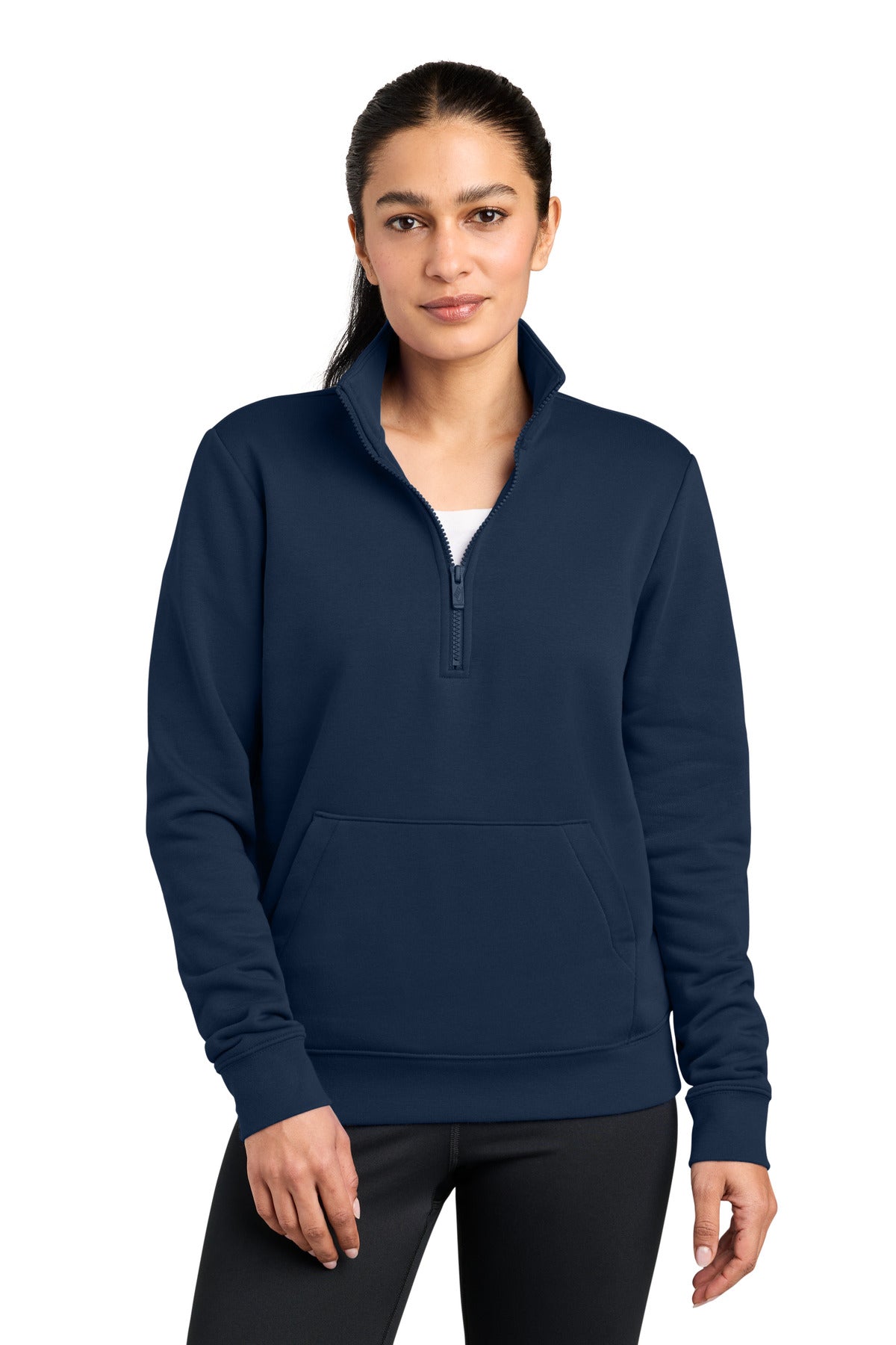 Nike Women's Club Fleece Sleeve Swoosh 1/2-Zip NKDX6720 | Add Your Logo