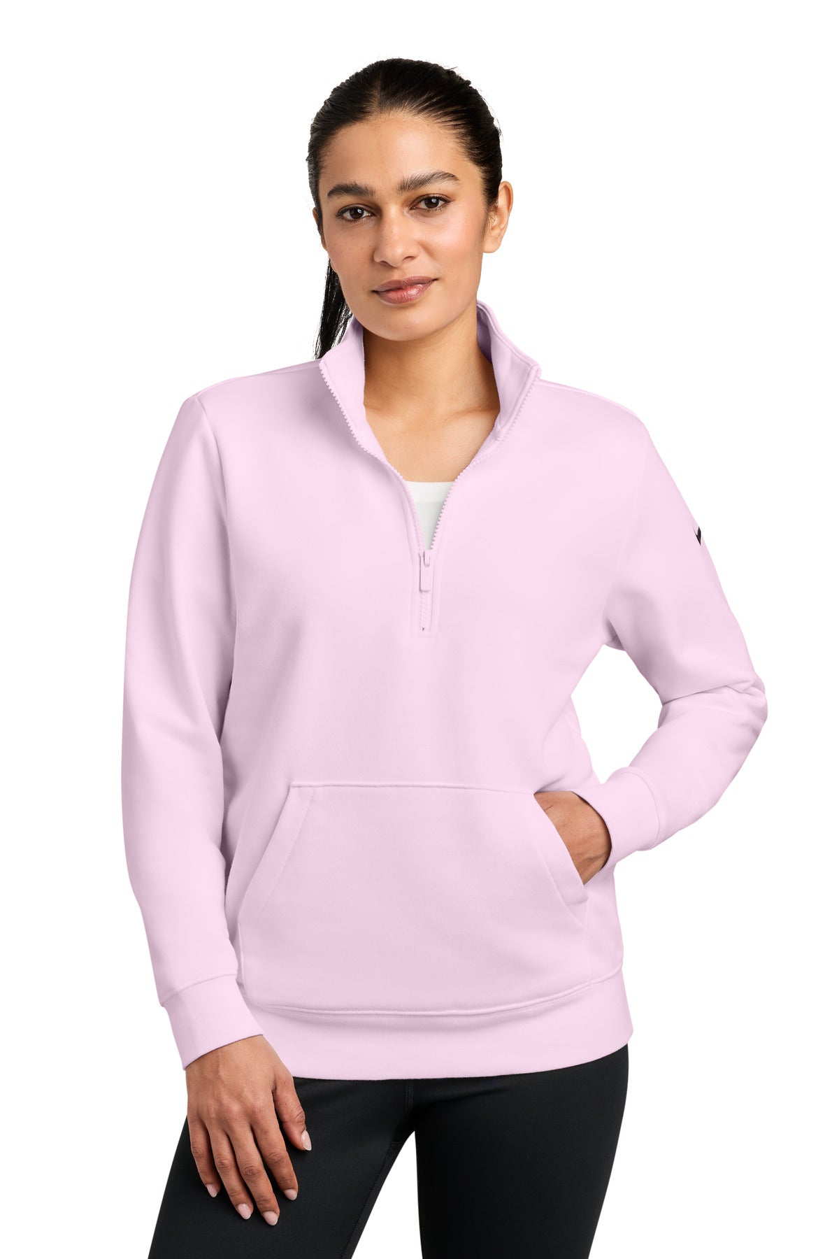 Nike Women's Club Fleece Sleeve Swoosh 1/2-Zip NKDX6720 | Add Your Logo