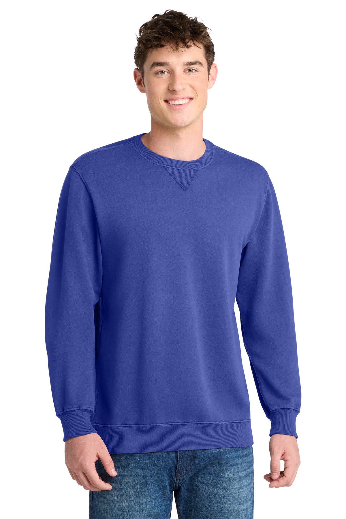 Port & Co ®  Beach Wash ®  Garment-Dyed Crewneck Sweatshirt PC098 | Add Your Logo