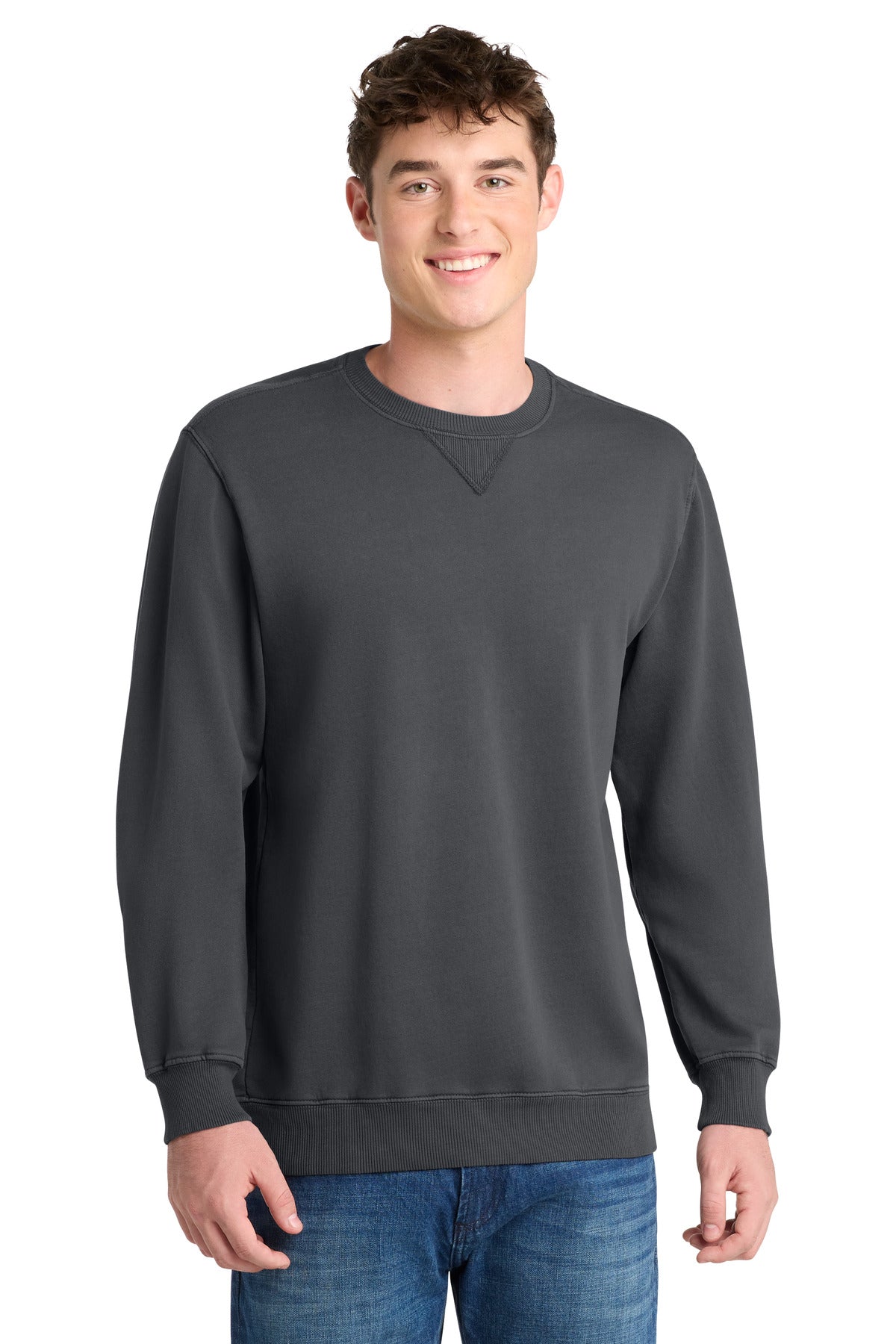 Port & Co ®  Beach Wash ®  Garment-Dyed Crewneck Sweatshirt PC098 | Add Your Logo