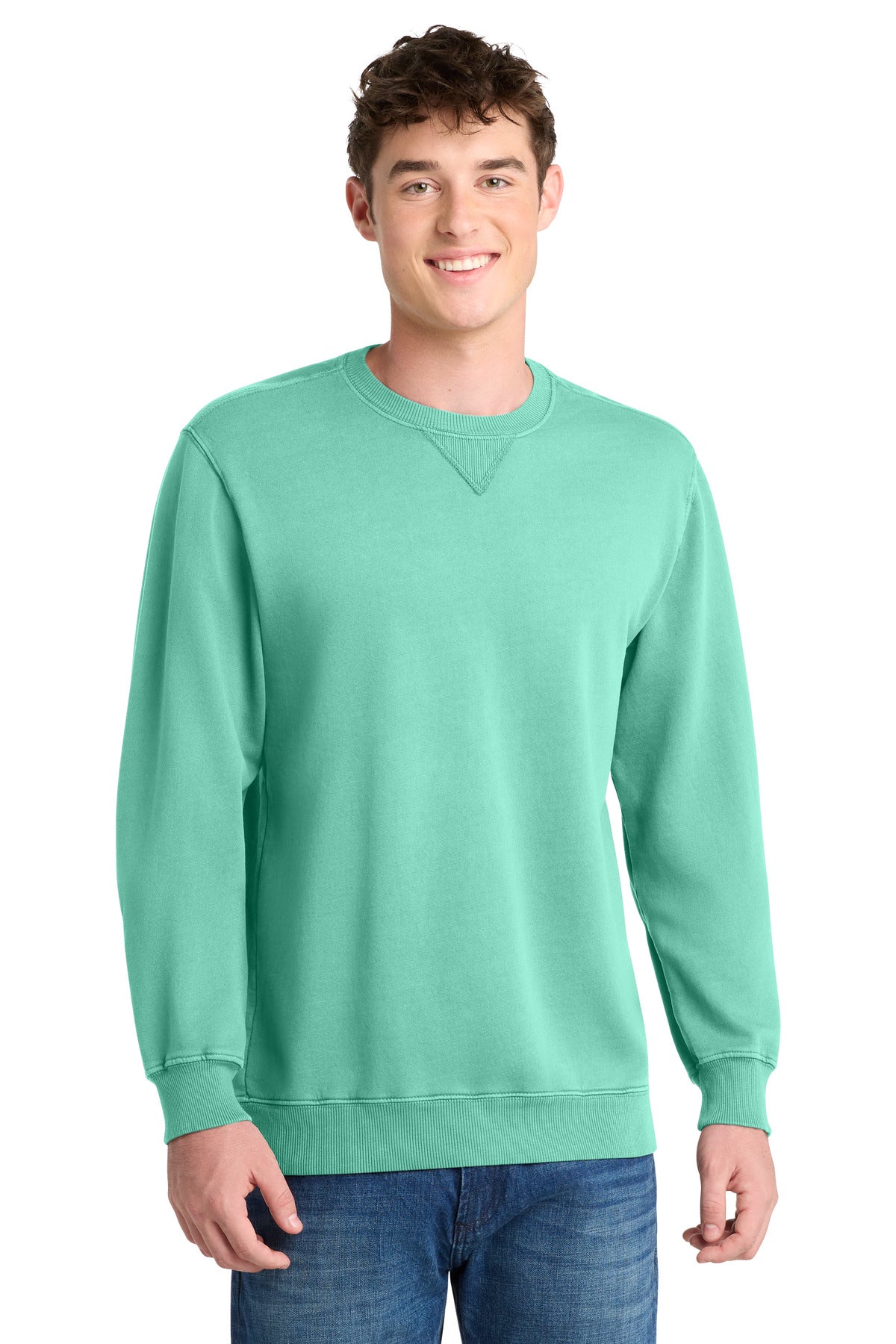 Port & Co ®  Beach Wash ®  Garment-Dyed Crewneck Sweatshirt PC098 | Add Your Logo