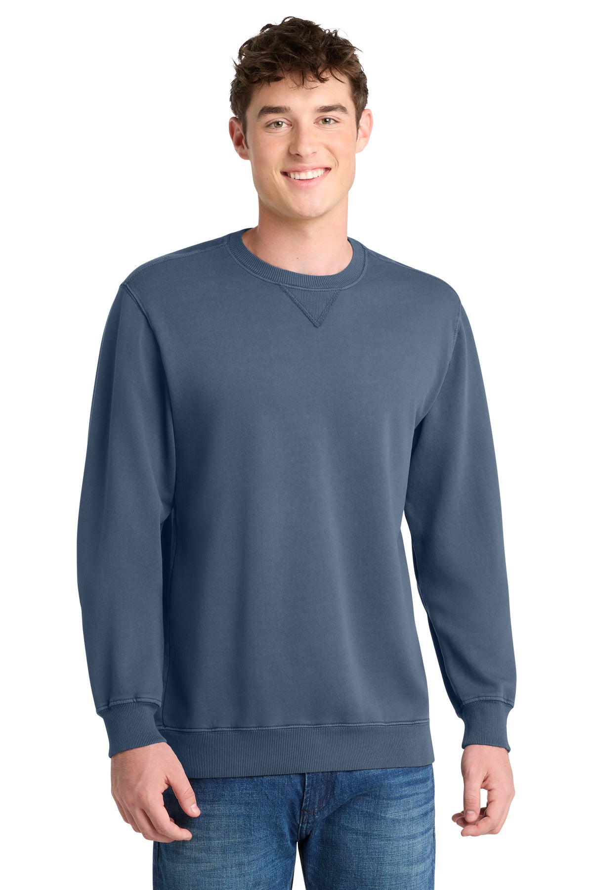 Port & Co ®  Beach Wash ®  Garment-Dyed Crewneck Sweatshirt PC098 | Add Your Logo