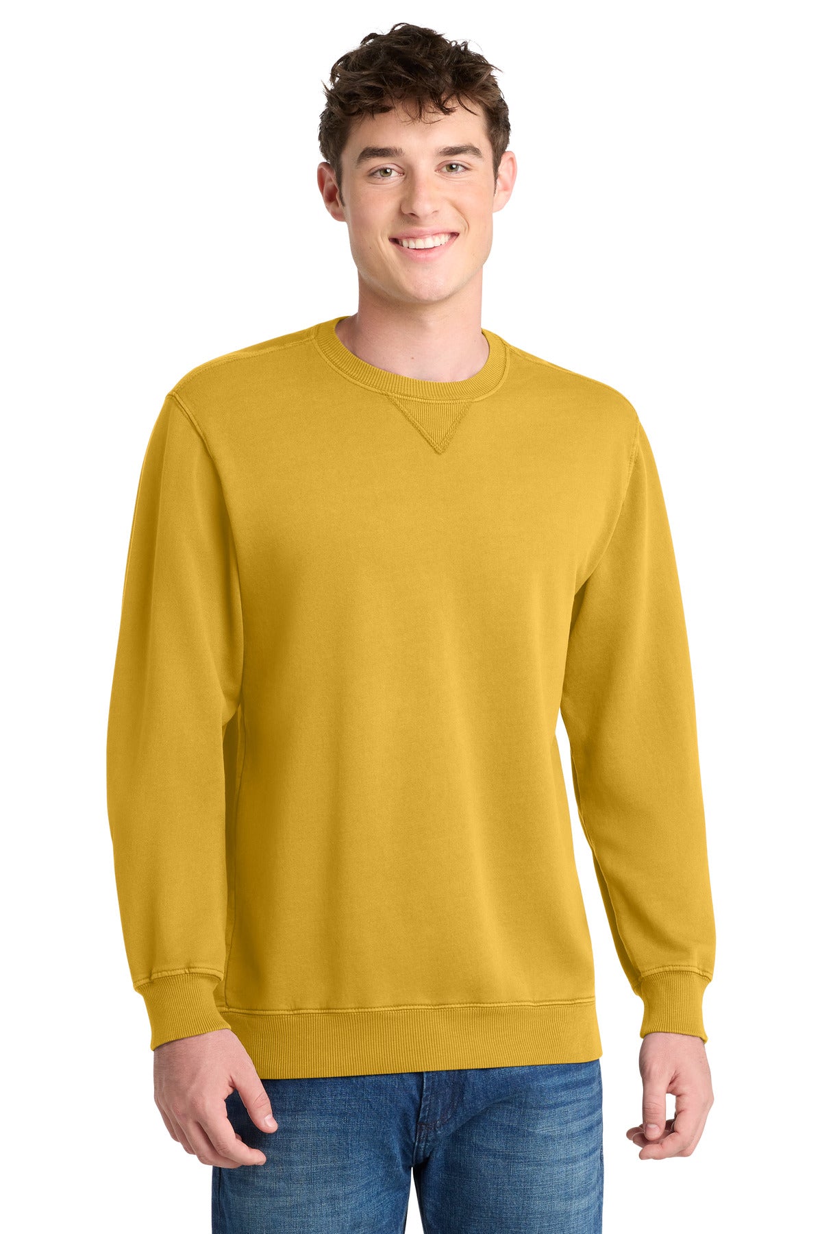 Port & Co ®  Beach Wash ®  Garment-Dyed Crewneck Sweatshirt PC098 | Add Your Logo