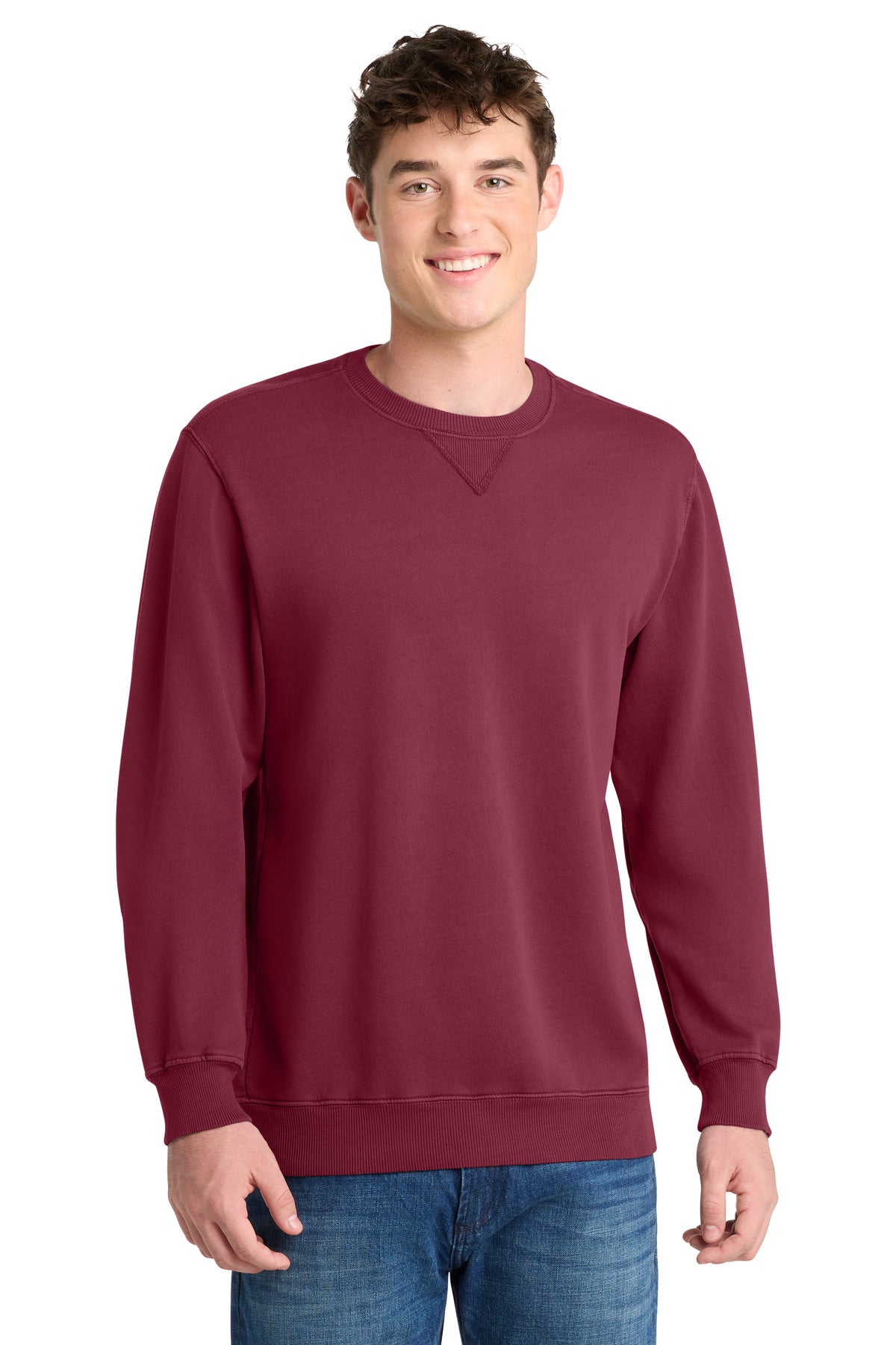 Port & Co ®  Beach Wash ®  Garment-Dyed Crewneck Sweatshirt PC098 | Add Your Logo