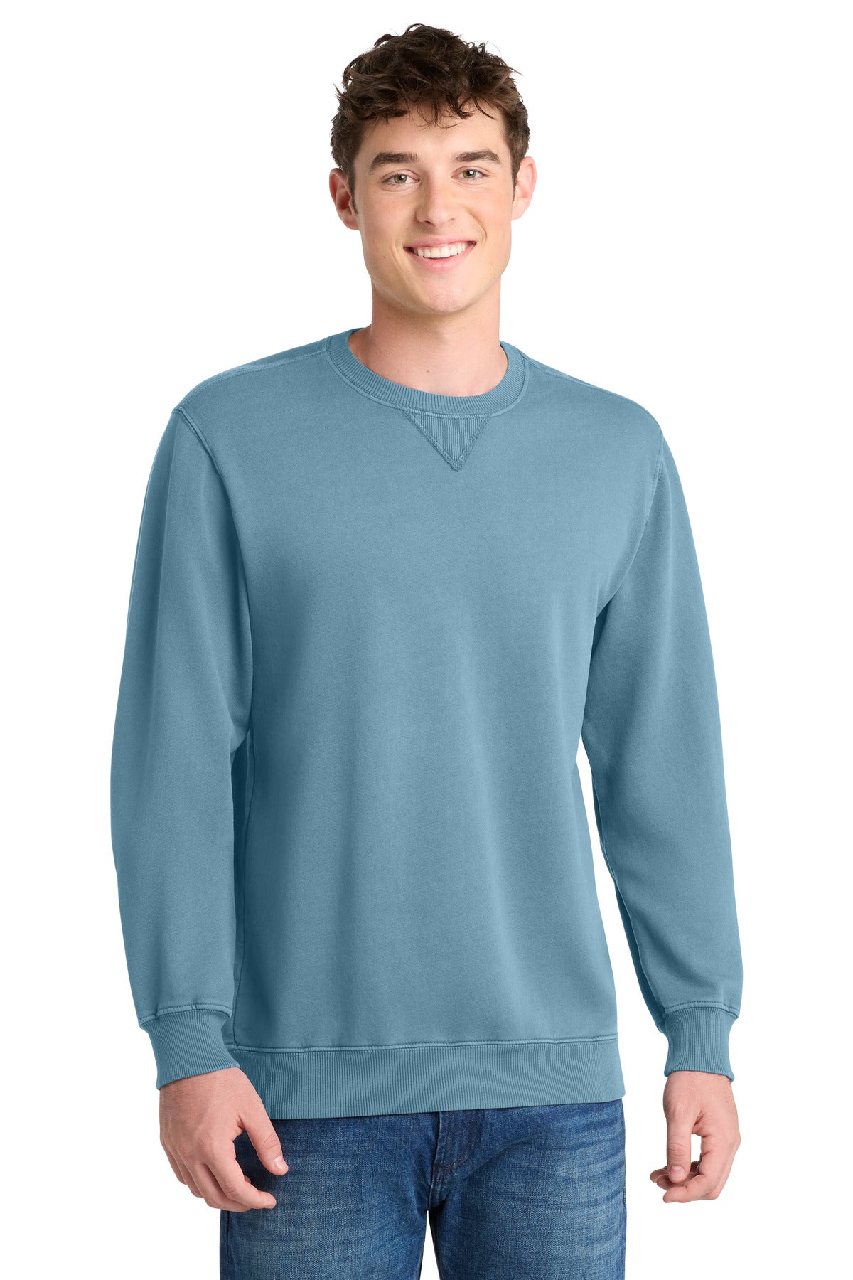 Port & Co ®  Beach Wash ®  Garment-Dyed Crewneck Sweatshirt PC098 | Add Your Logo