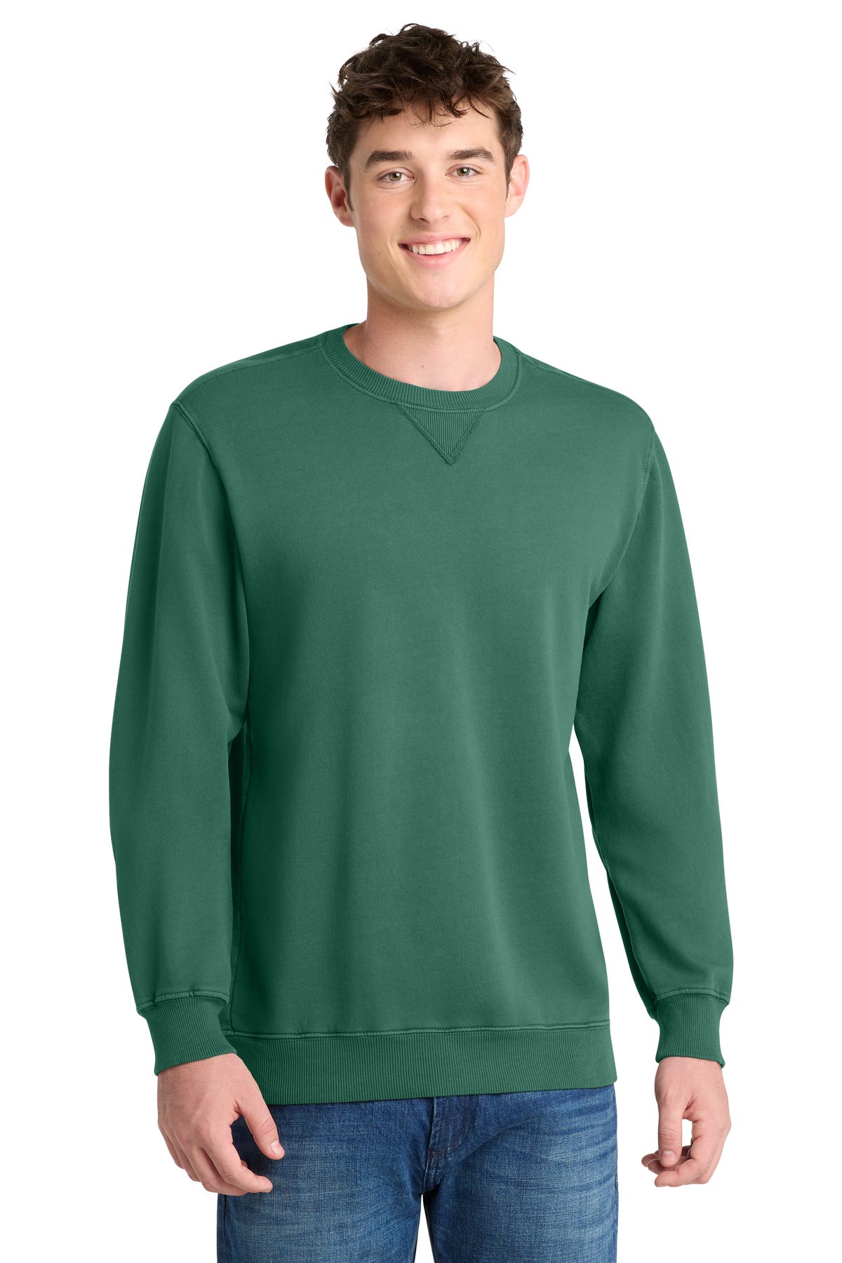 Port & Co ®  Beach Wash ®  Garment-Dyed Crewneck Sweatshirt PC098 | Add Your Logo