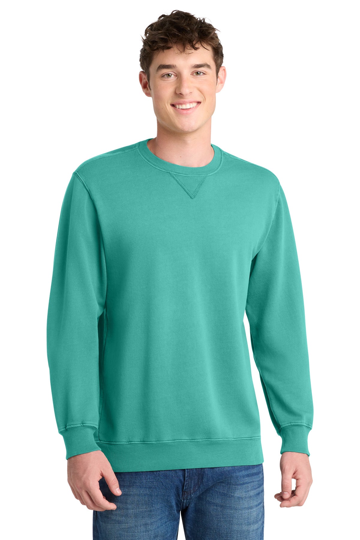 Port & Co ®  Beach Wash ®  Garment-Dyed Crewneck Sweatshirt PC098 | Add Your Logo