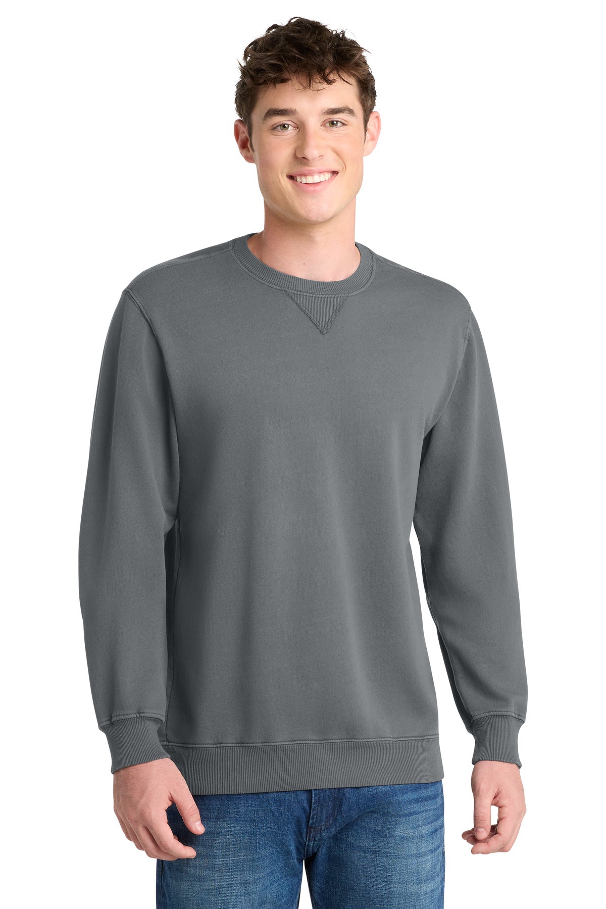 Port & Co ®  Beach Wash ®  Garment-Dyed Crewneck Sweatshirt PC098 | Add Your Logo