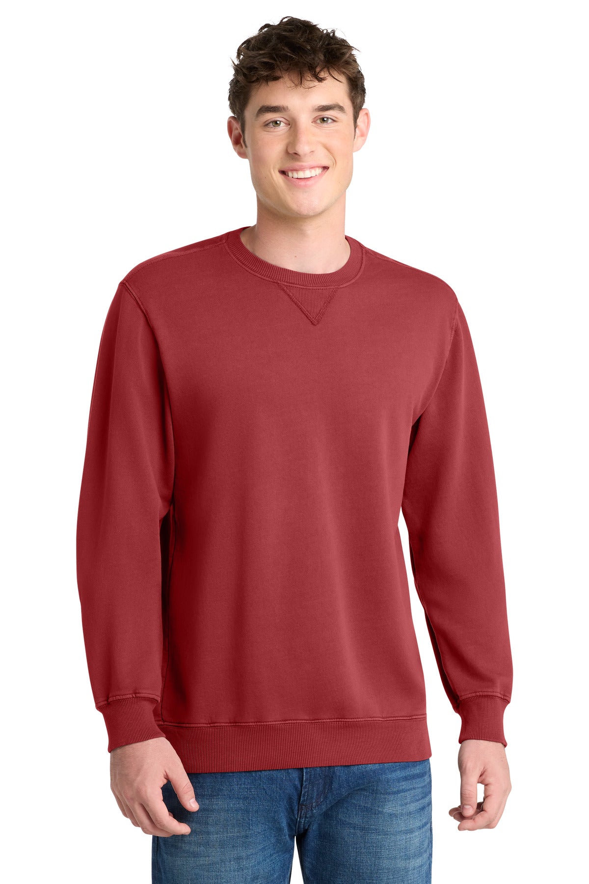 Port & Co ®  Beach Wash ®  Garment-Dyed Crewneck Sweatshirt PC098 | Add Your Logo