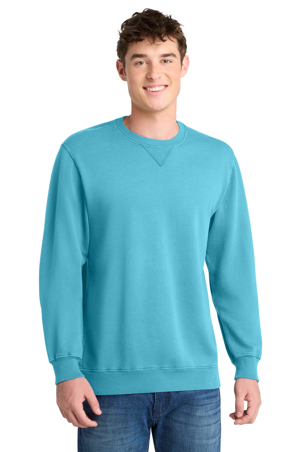 Port & Co ®  Beach Wash ®  Garment-Dyed Crewneck Sweatshirt PC098 | Add Your Logo