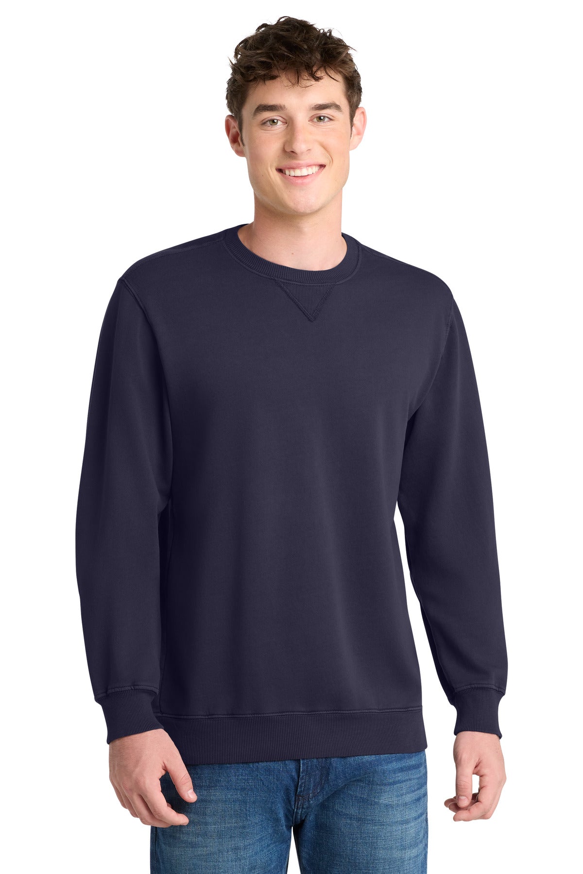 Port & Co ®  Beach Wash ®  Garment-Dyed Crewneck Sweatshirt PC098 | Add Your Logo