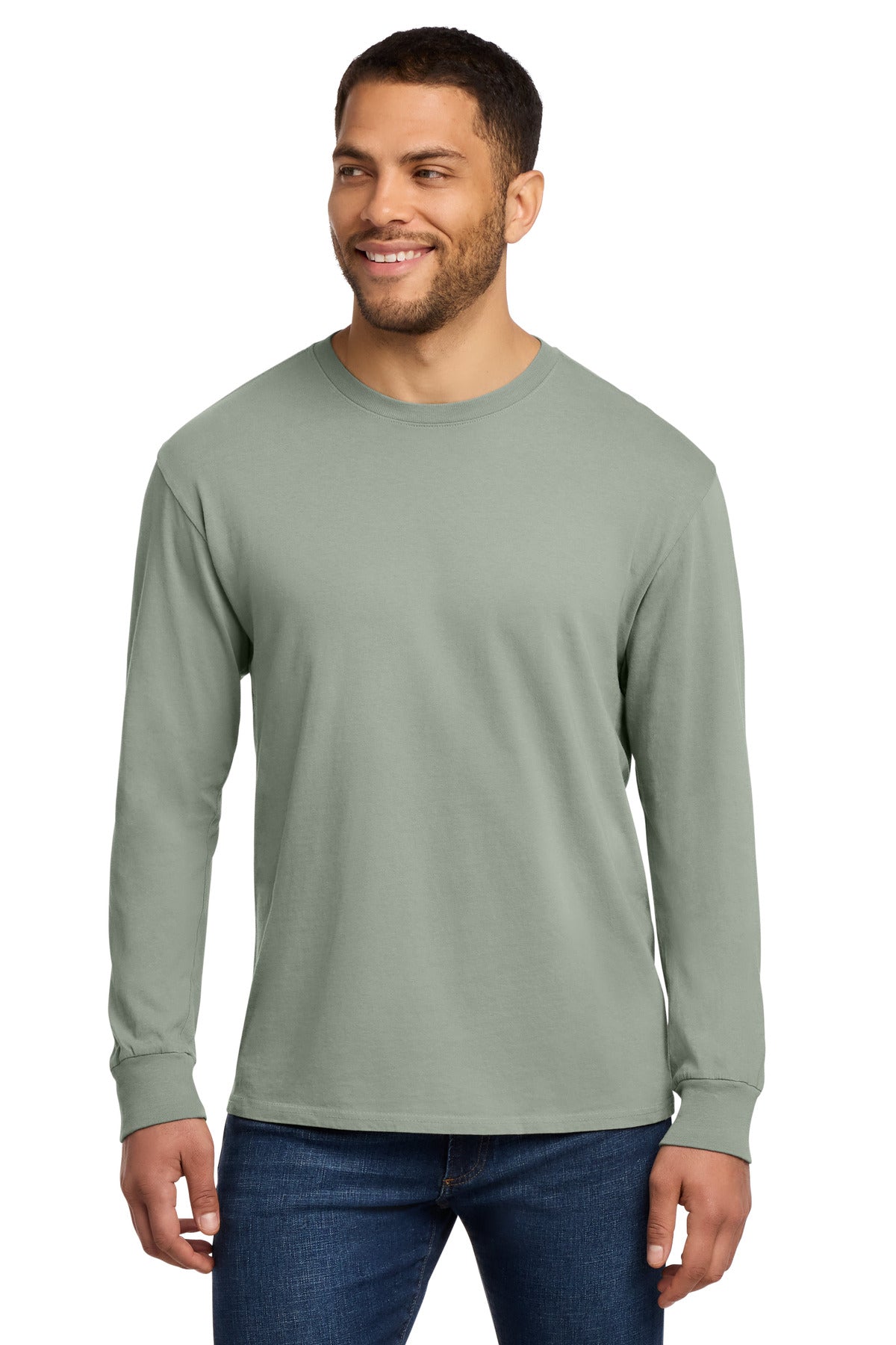 Port & Co ®  Beach Wash ®  Garment-Dyed Long Sleeve Tee PC099LS | Add Your Logo