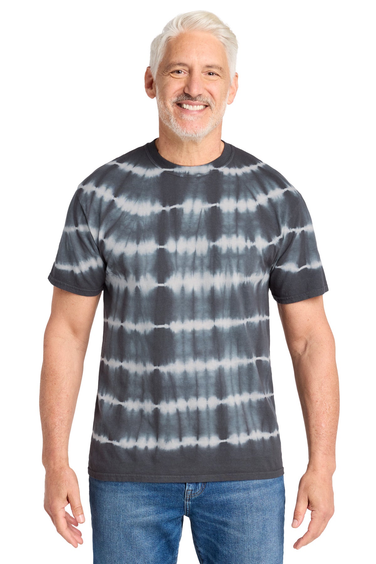 Port & Co ®  Allover Stripe Tie-Dye Tee PC142 | Add Your Logo
