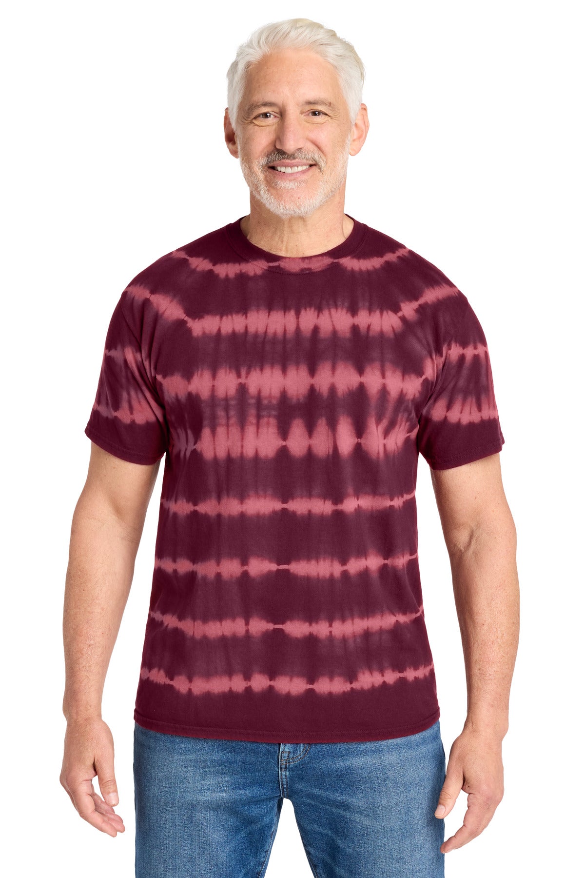 Port & Co ®  Allover Stripe Tie-Dye Tee PC142 | Add Your Logo