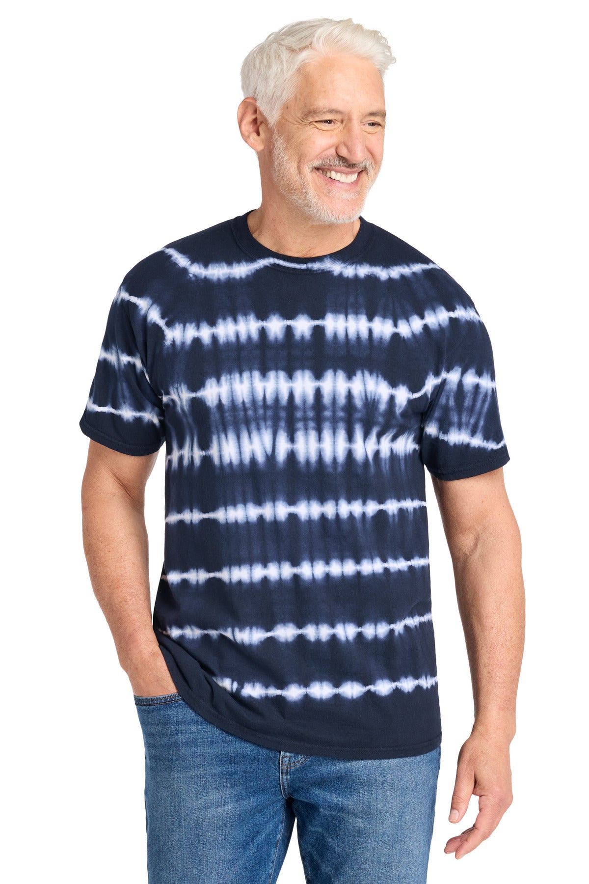 Port & Co ®  Allover Stripe Tie-Dye Tee PC142 | Add Your Logo