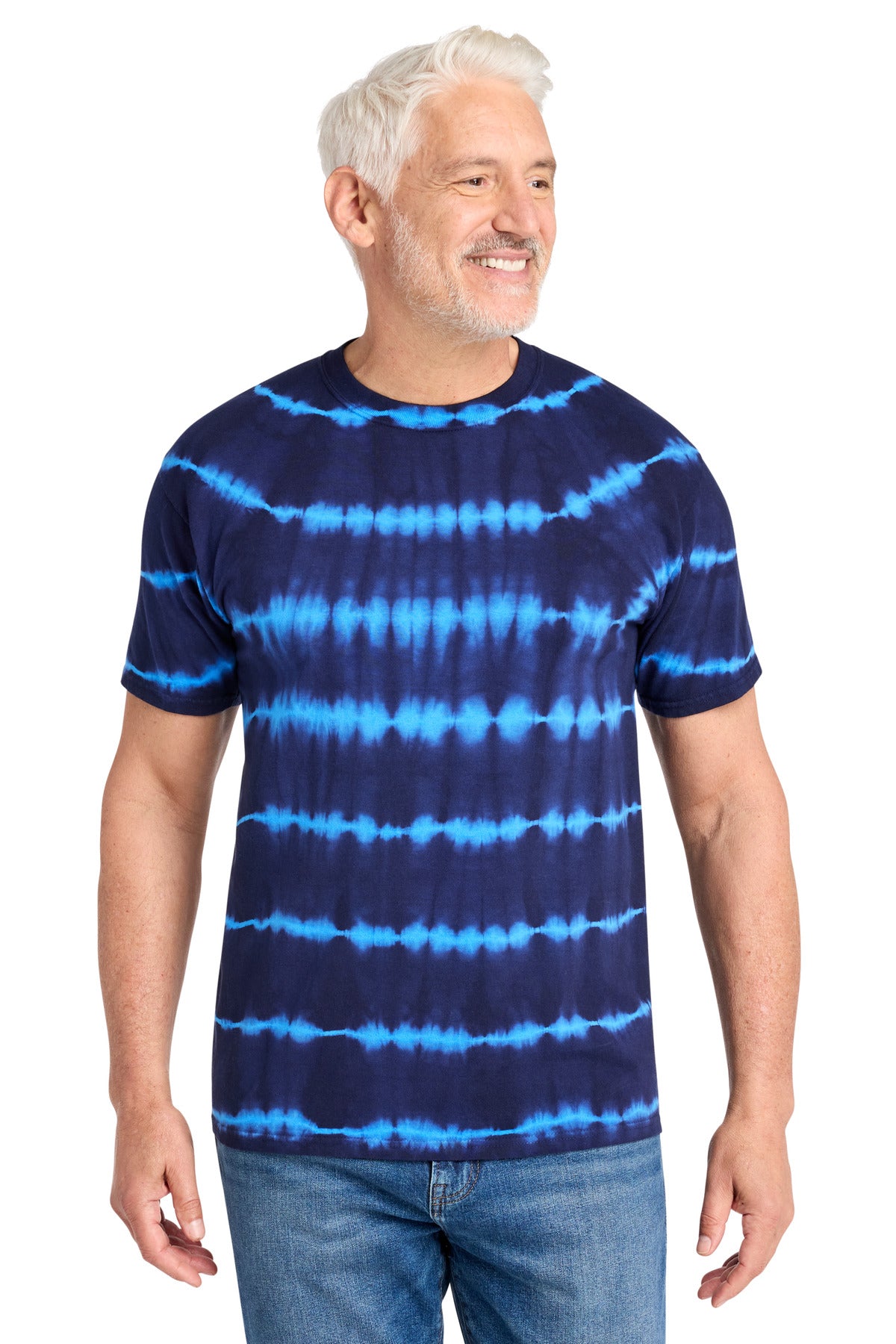 Port & Co ®  Allover Stripe Tie-Dye Tee PC142 | Add Your Logo