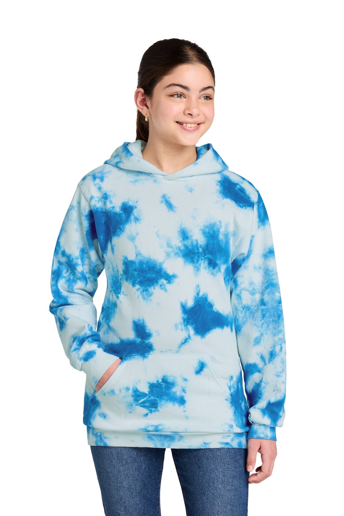 Port & Co ®  Youth Crystal Tie-Dye Pullover Hoodie PC144Y | Add Your Logo