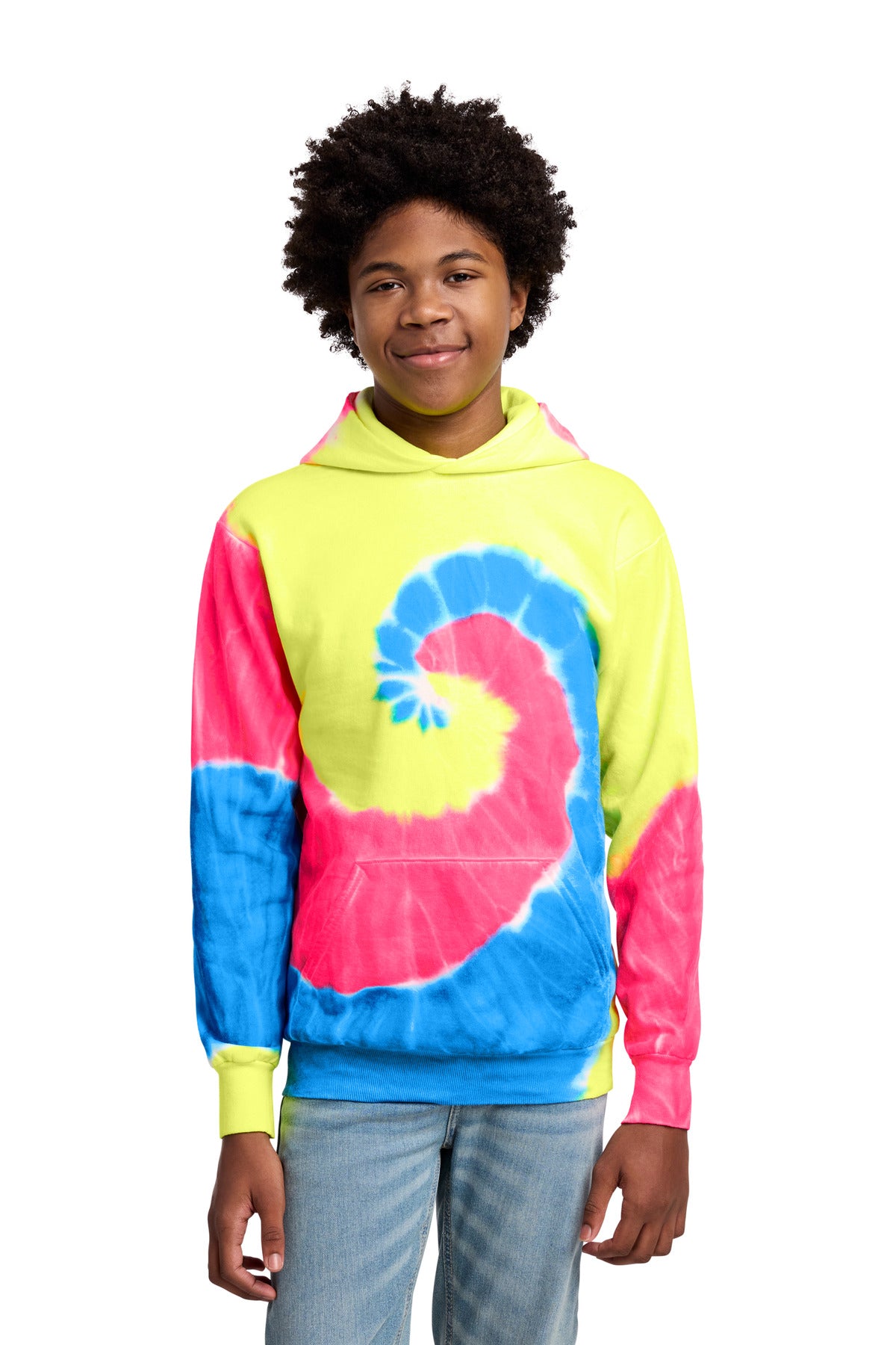 Port & Co ®  Youth Tie-Dye Pullover Hooded Sweatshirt. PC146Y | Add Your Logo