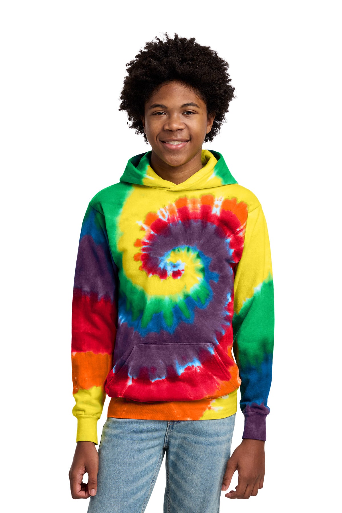 Port & Co ®  Youth Tie-Dye Pullover Hooded Sweatshirt. PC146Y | Add Your Logo