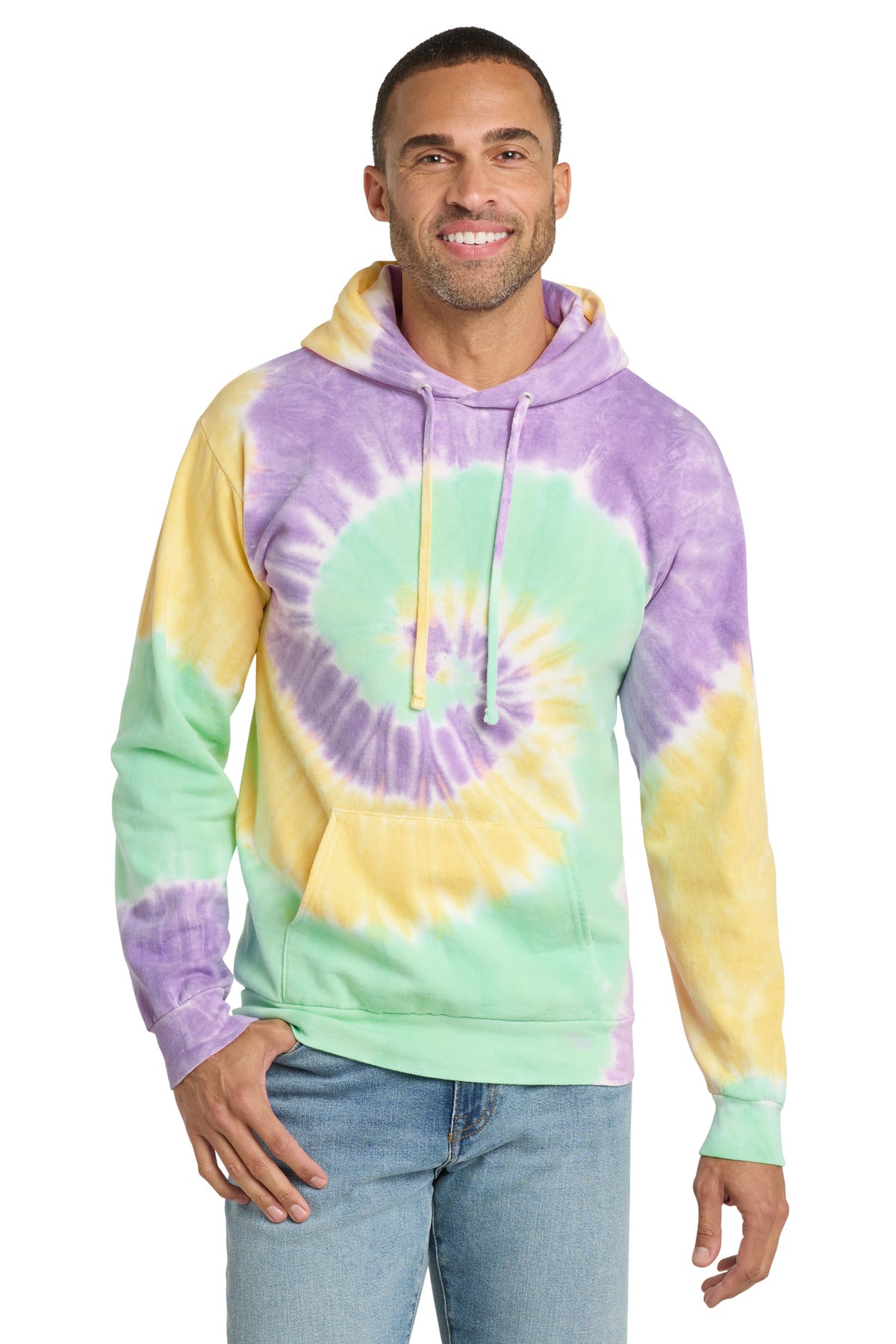 Port & Co ®  Tie-Dye Pullover Hooded Sweatshirt. PC146 | Add Your Logo