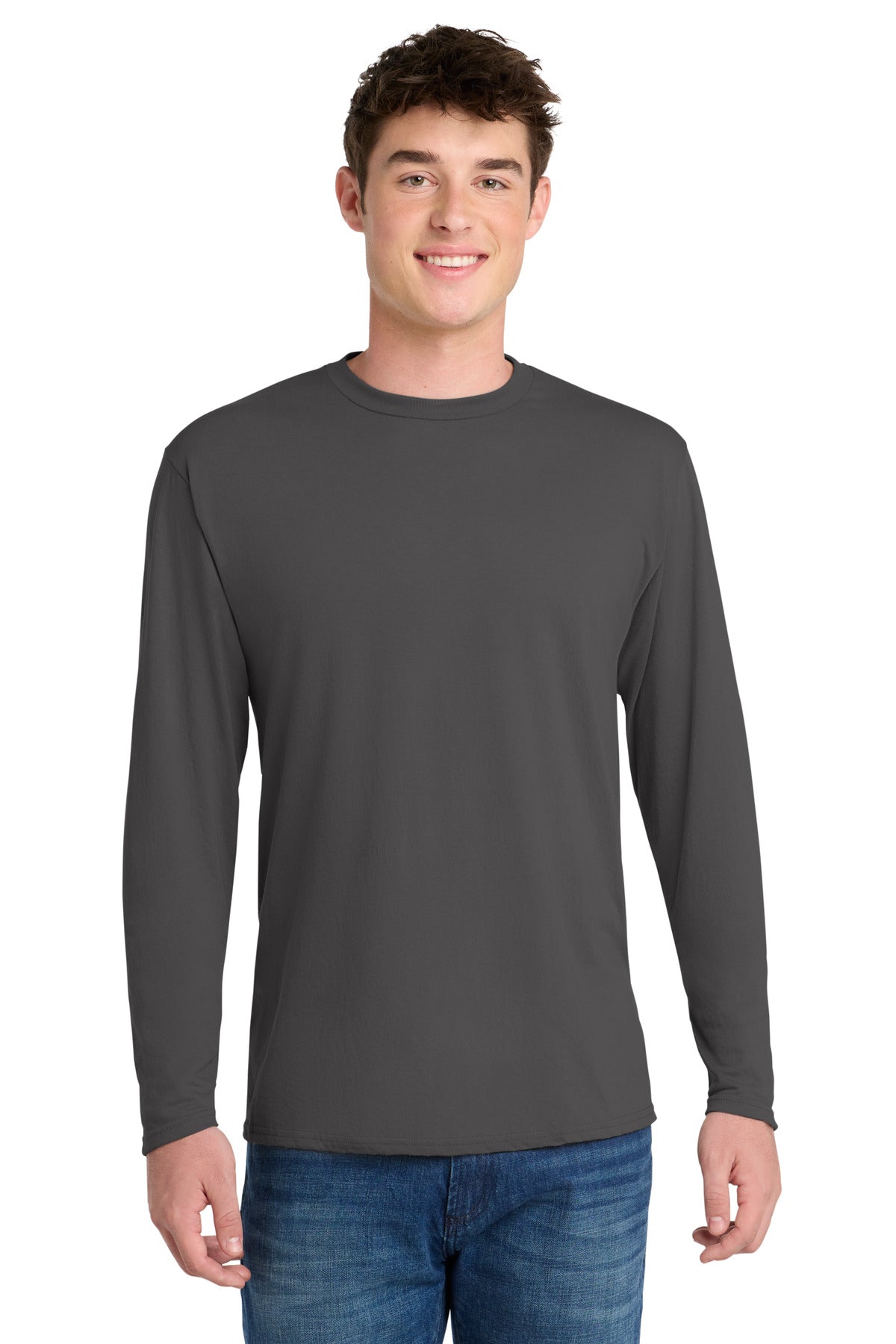 Port & Co ®  Long Sleeve Performance Blend Tee. PC381LS | Add Your Logo