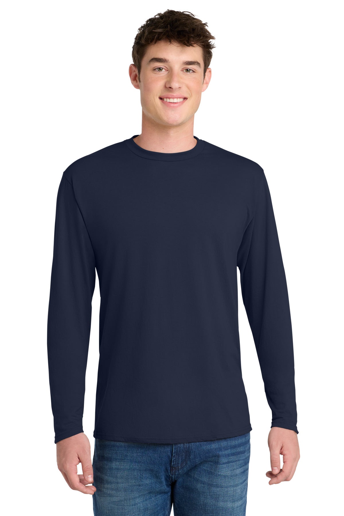 Port & Co ®  Long Sleeve Performance Blend Tee. PC381LS | Add Your Logo