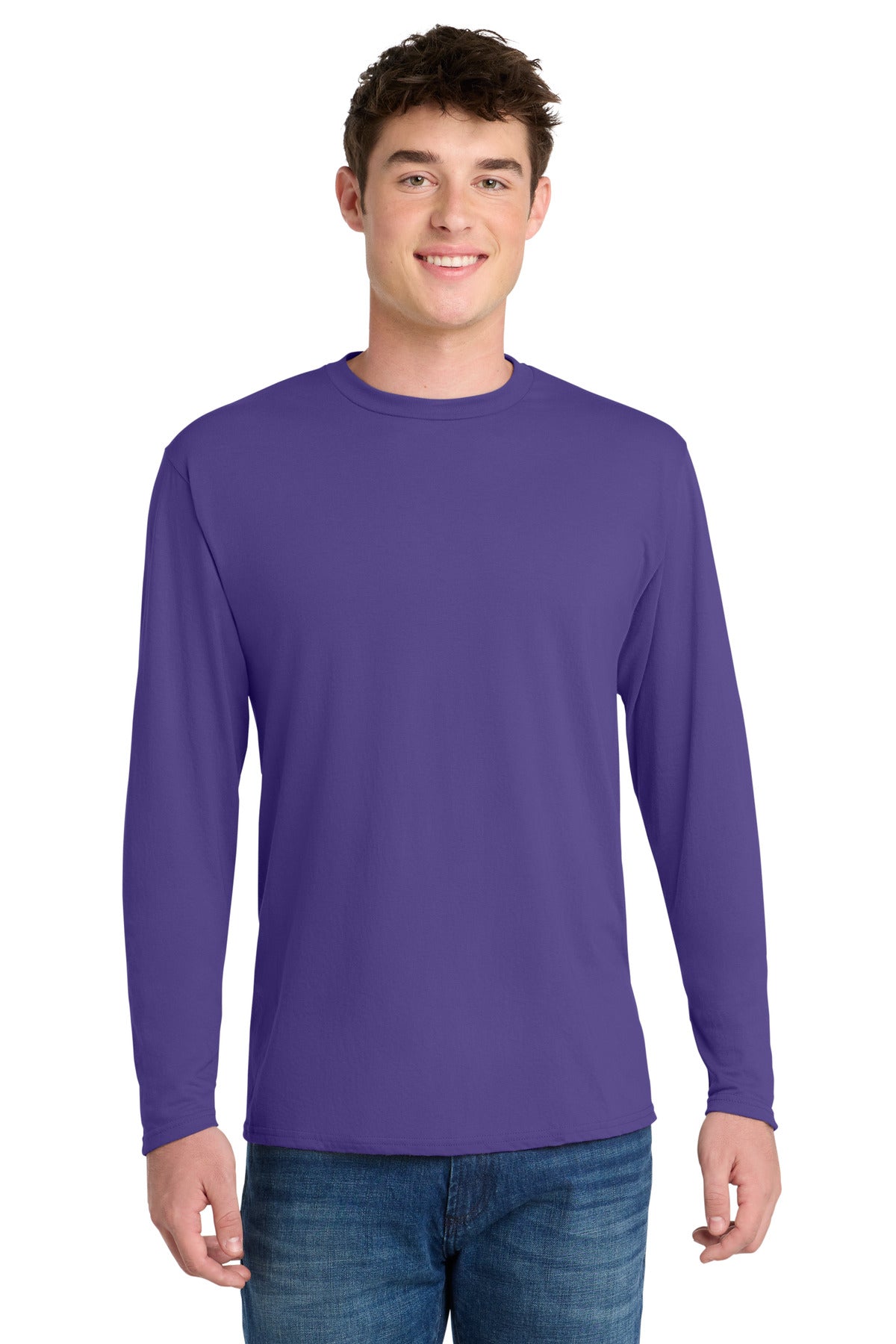 Port & Co ®  Long Sleeve Performance Blend Tee. PC381LS | Add Your Logo