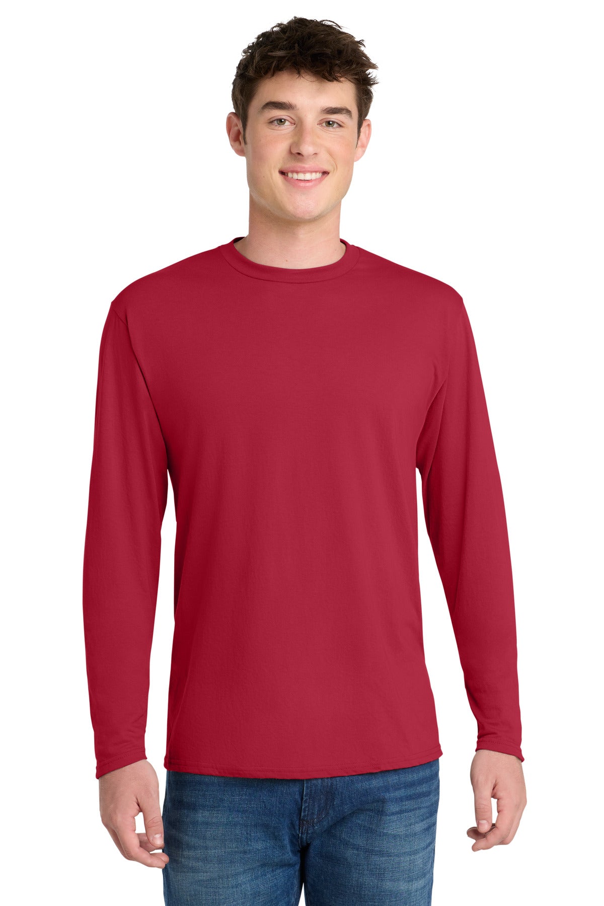 Port & Co ®  Long Sleeve Performance Blend Tee. PC381LS | Add Your Logo