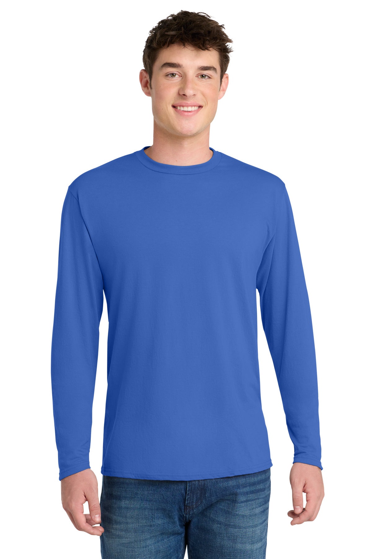 Port & Co ®  Long Sleeve Performance Blend Tee. PC381LS | Add Your Logo