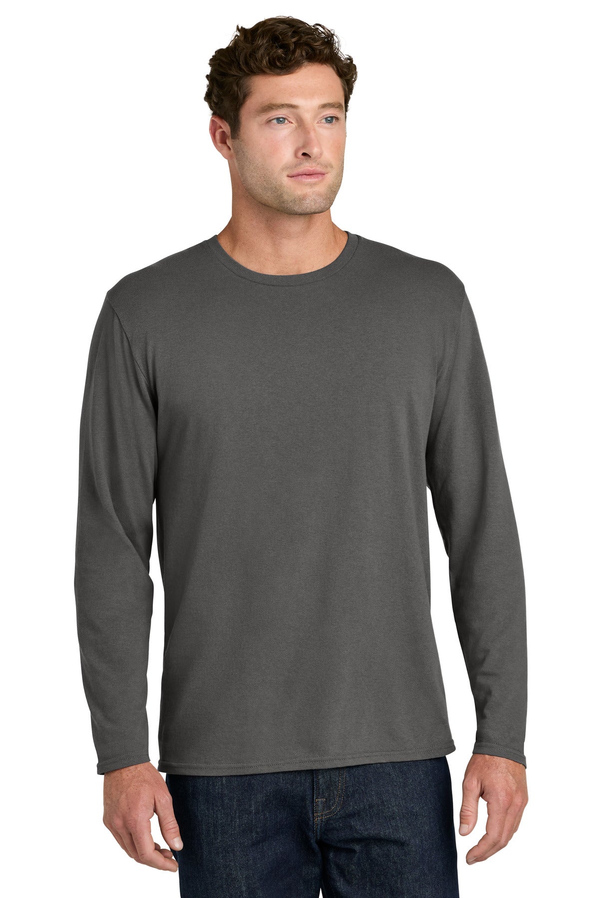 Port & Co ®  Easy Cotton Long Sleeve Tee PC43LS | Add Your Logo