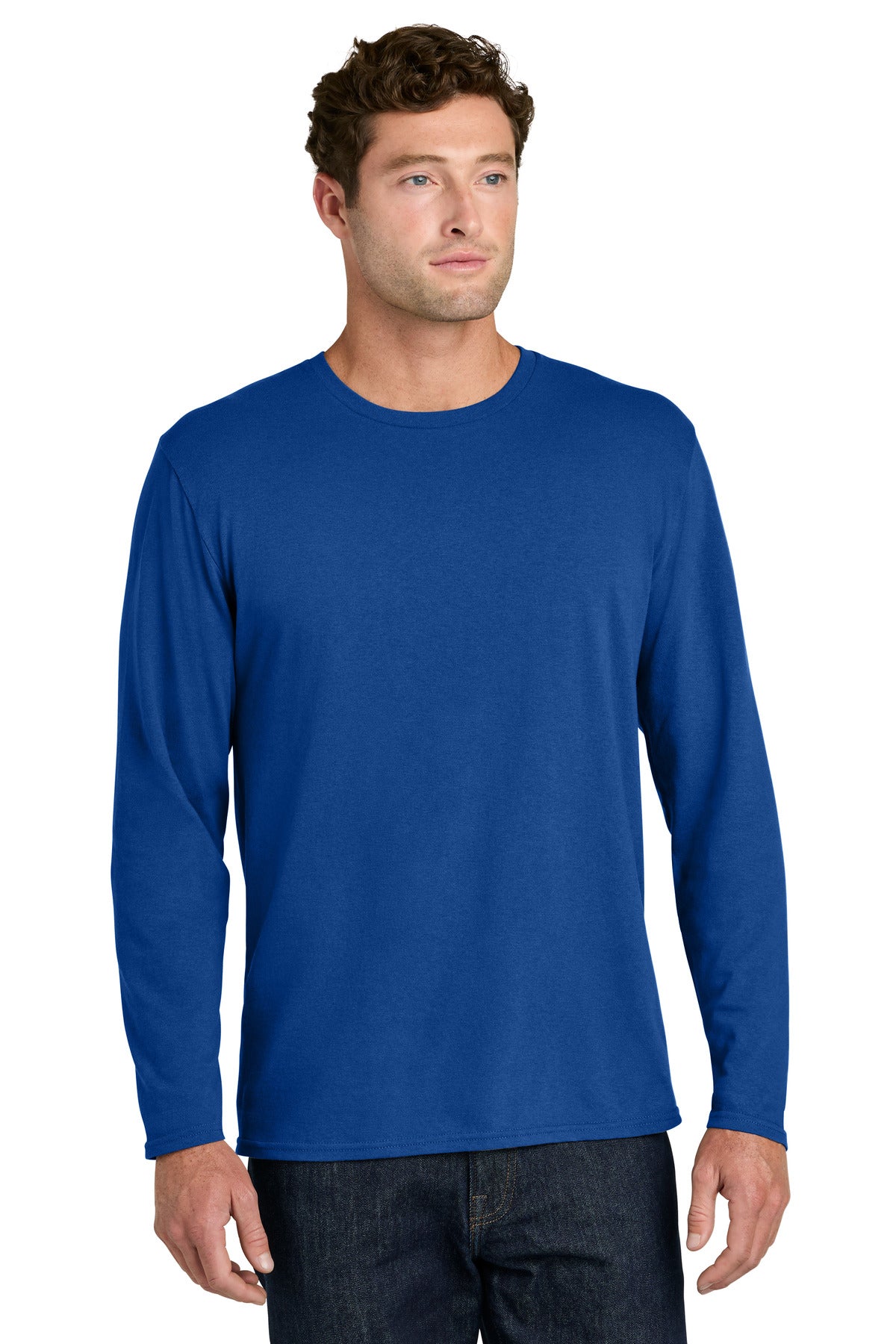 Port & Co ®  Easy Cotton Long Sleeve Tee PC43LS | Add Your Logo