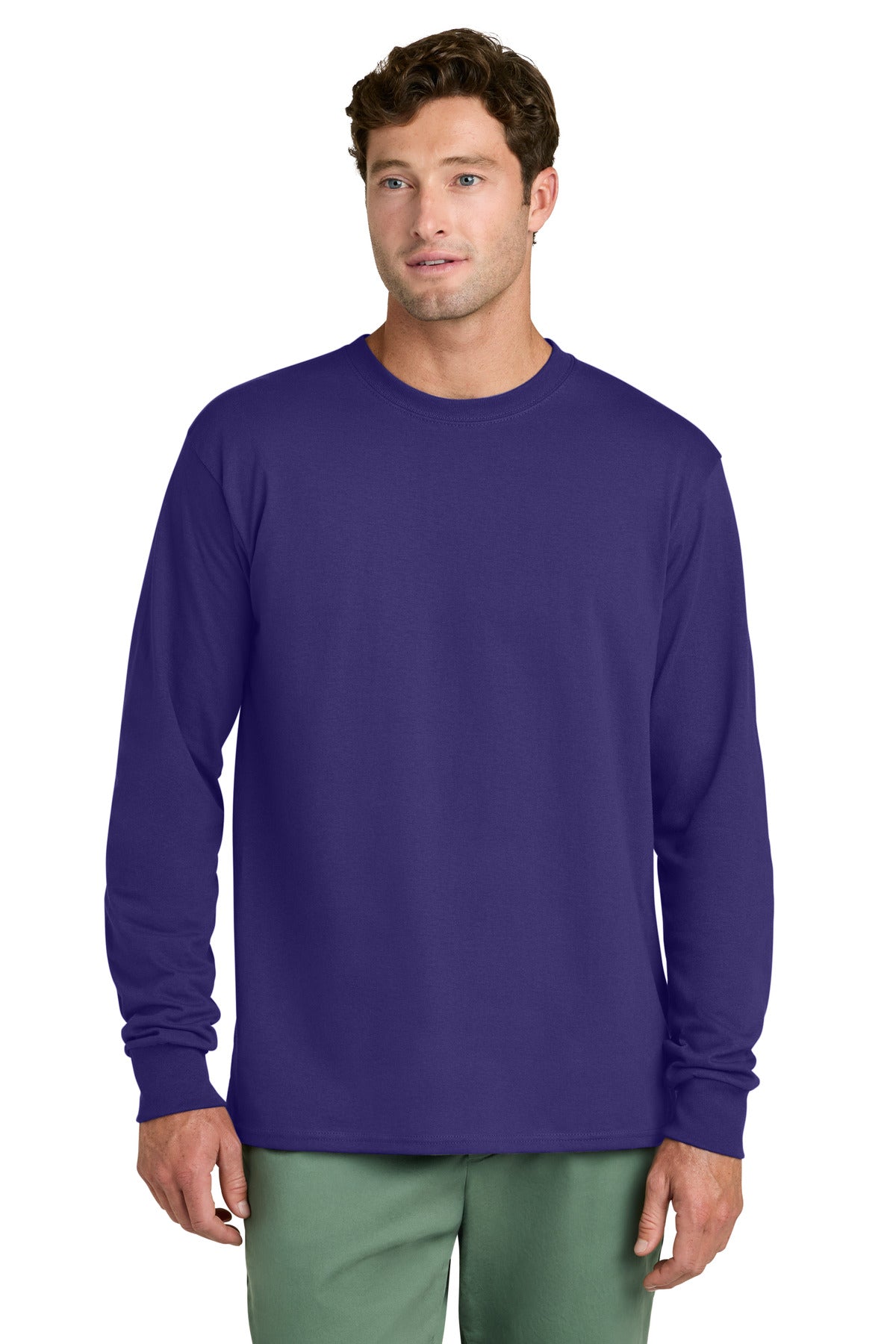 Port & Co ®  Long Sleeve Core Cotton Tee. PC54LS | Add Your Logo