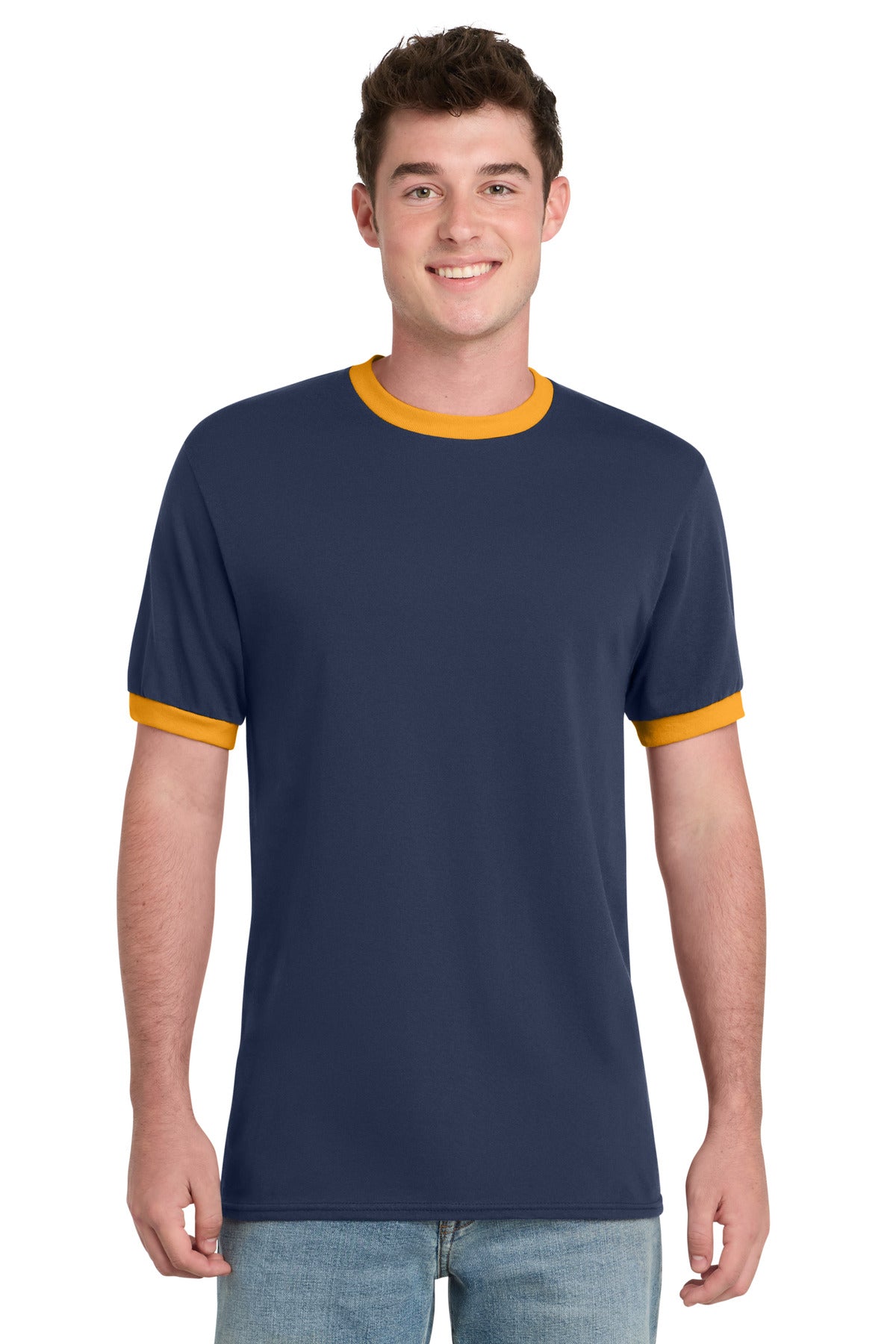 Port & Co   Core Cotton Ringer Tee.  PC54R