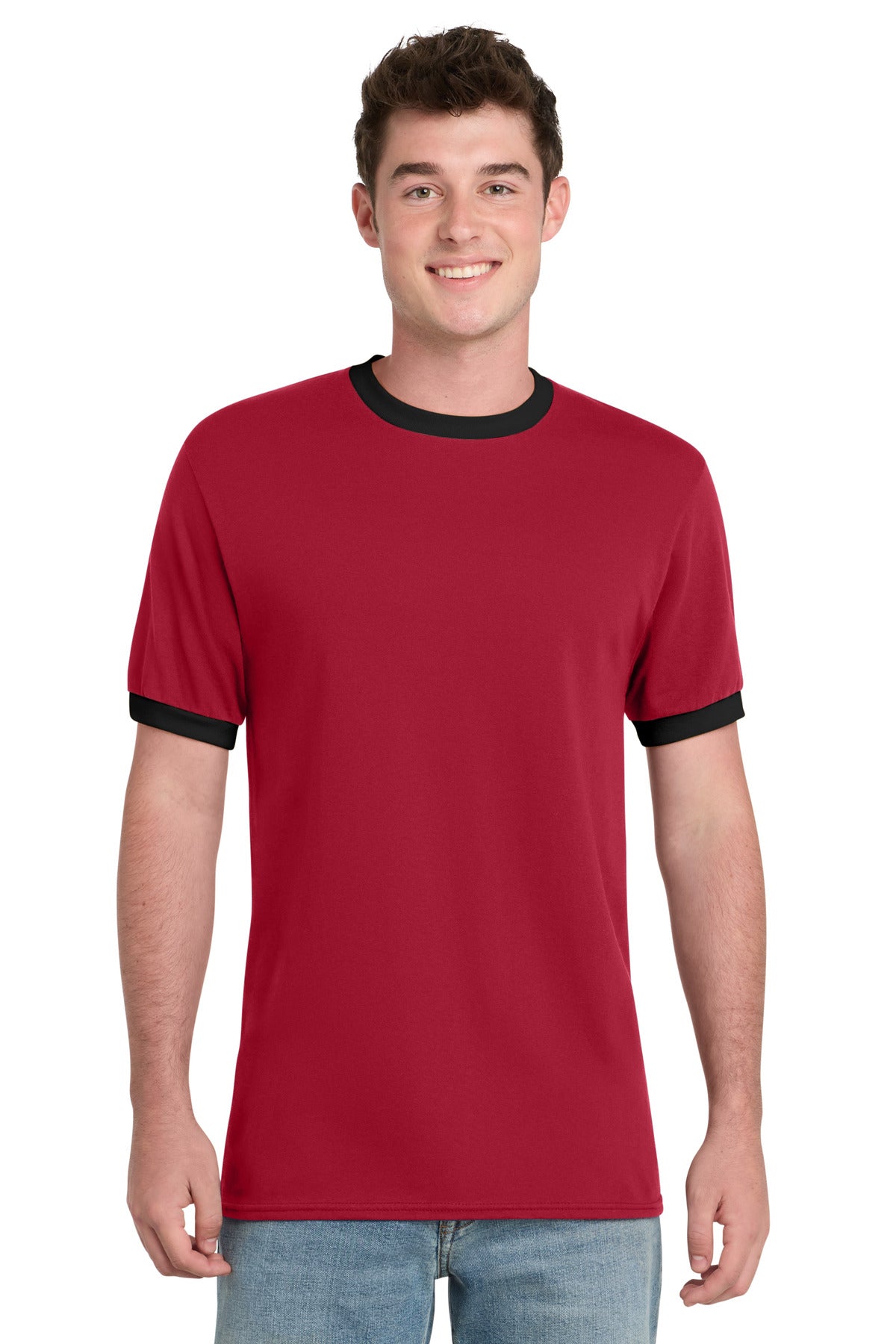 Port & Co   Core Cotton Ringer Tee.  PC54R