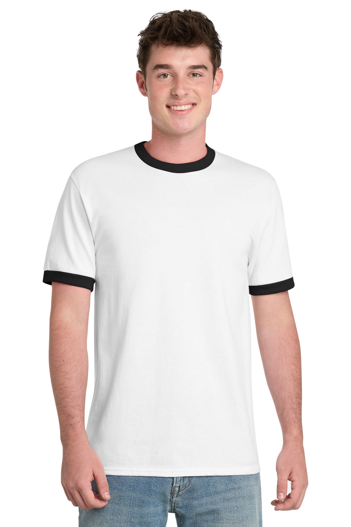 Port & Co   Core Cotton Ringer Tee.  PC54R
