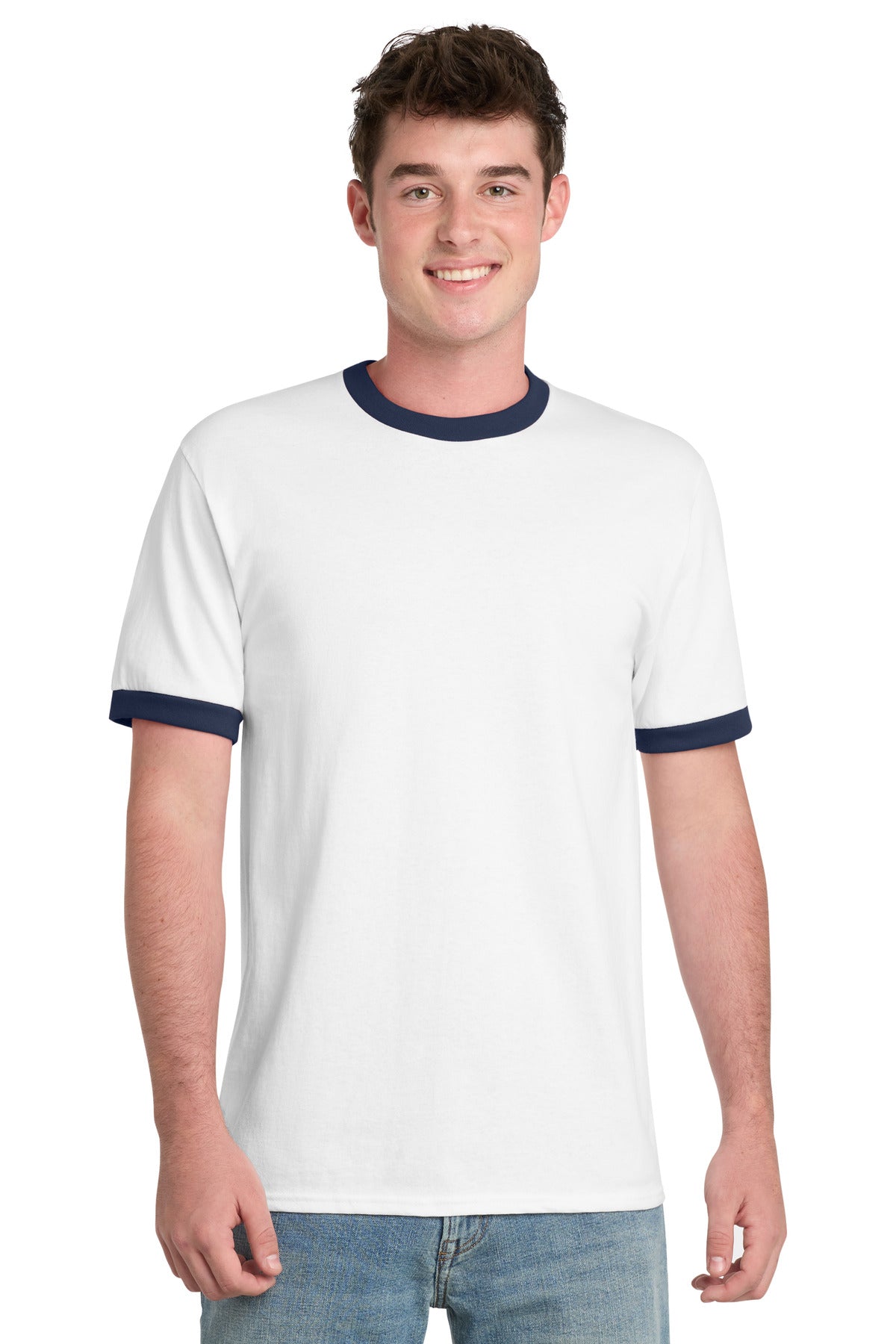Port & Co   Core Cotton Ringer Tee.  PC54R