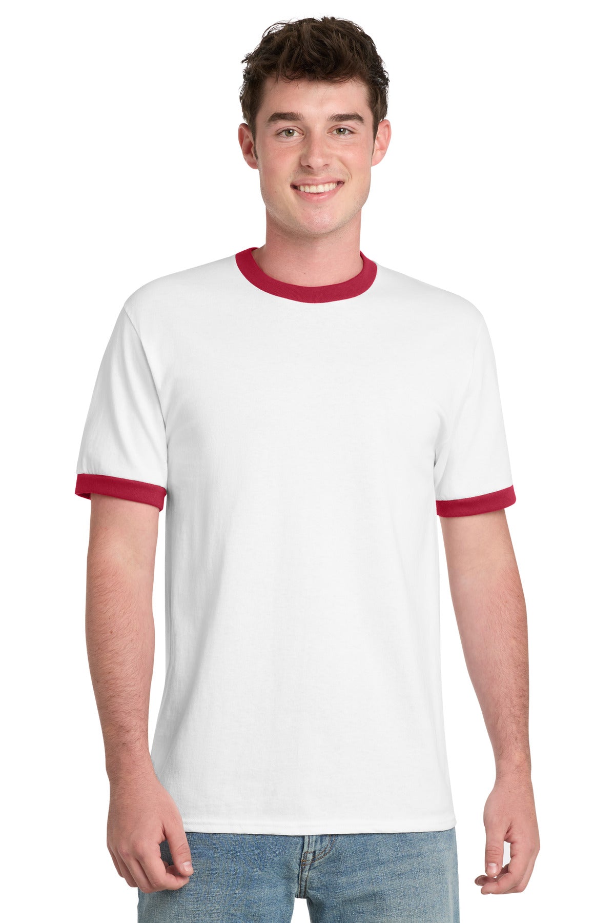 Port & Co   Core Cotton Ringer Tee.  PC54R