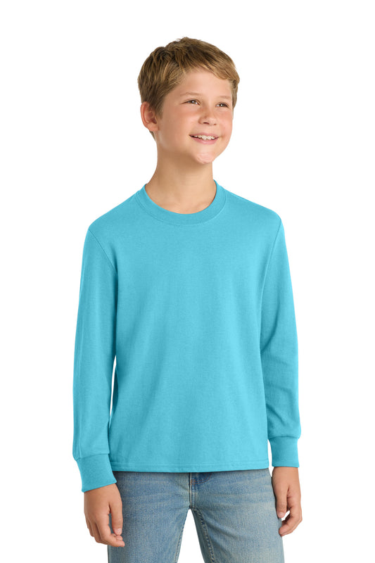 Port & Co   Youth Long Sleeve Core Cotton Tee. PC54YLS