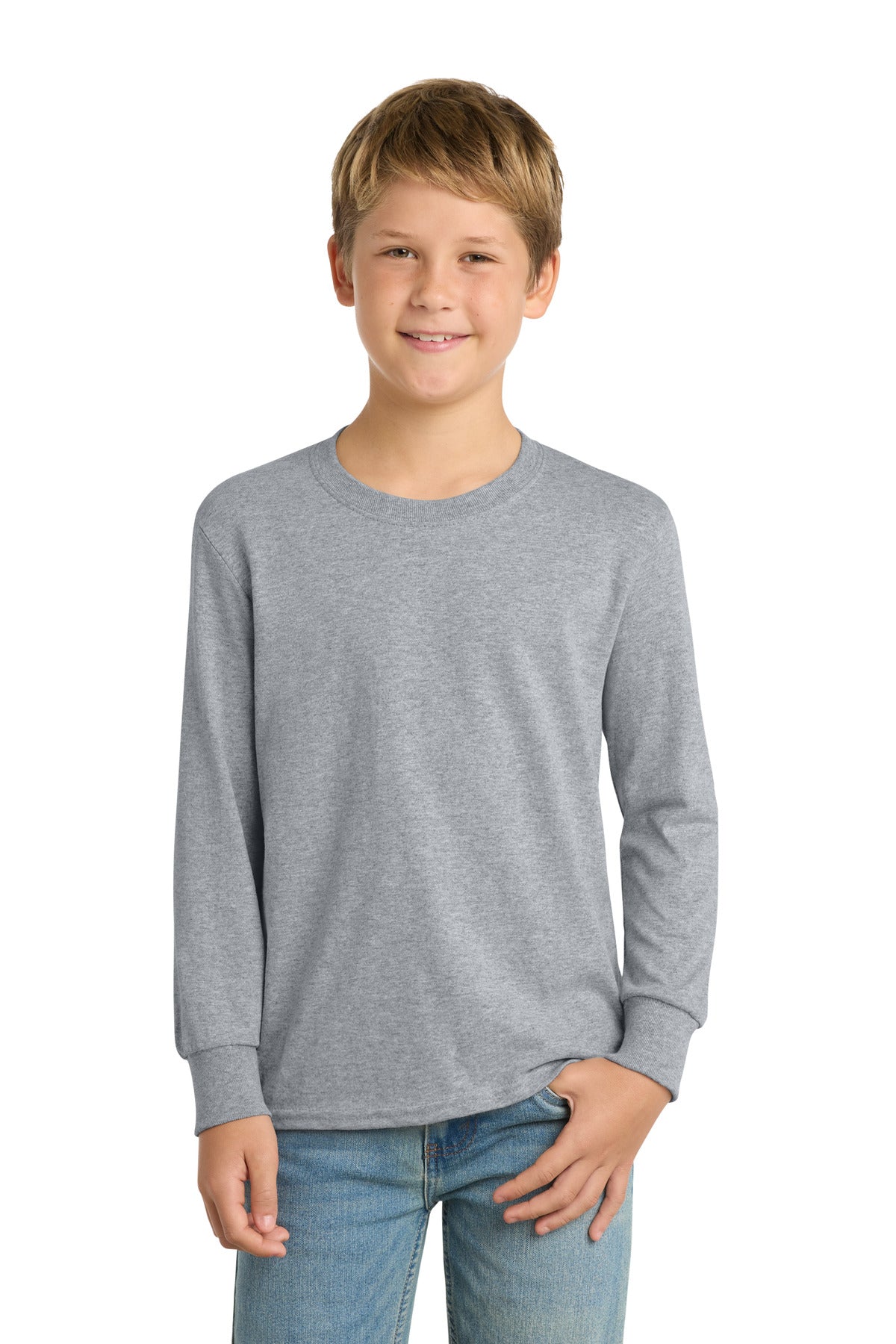 Port & Co   Youth Long Sleeve Core Cotton Tee. PC54YLS