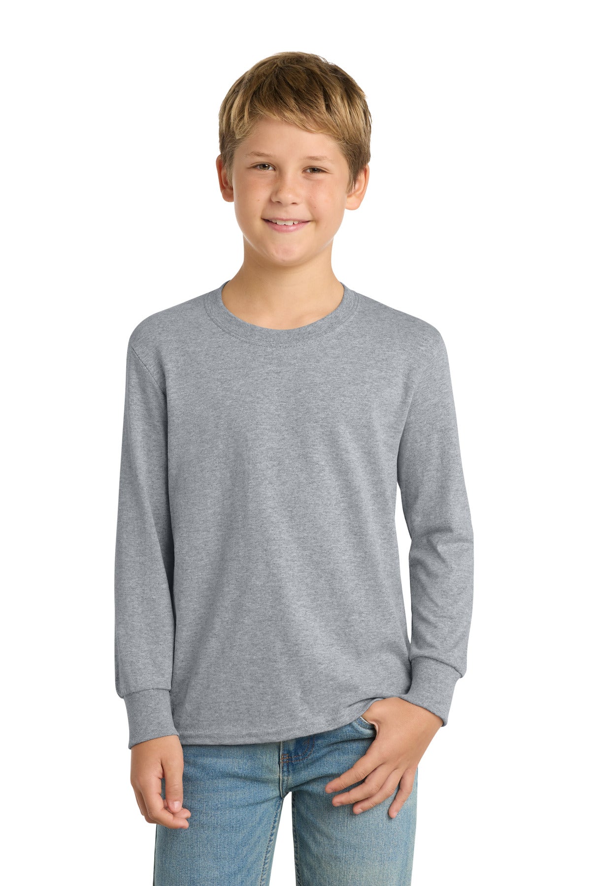 Port & Co   Youth Long Sleeve Core Cotton Tee. PC54YLS