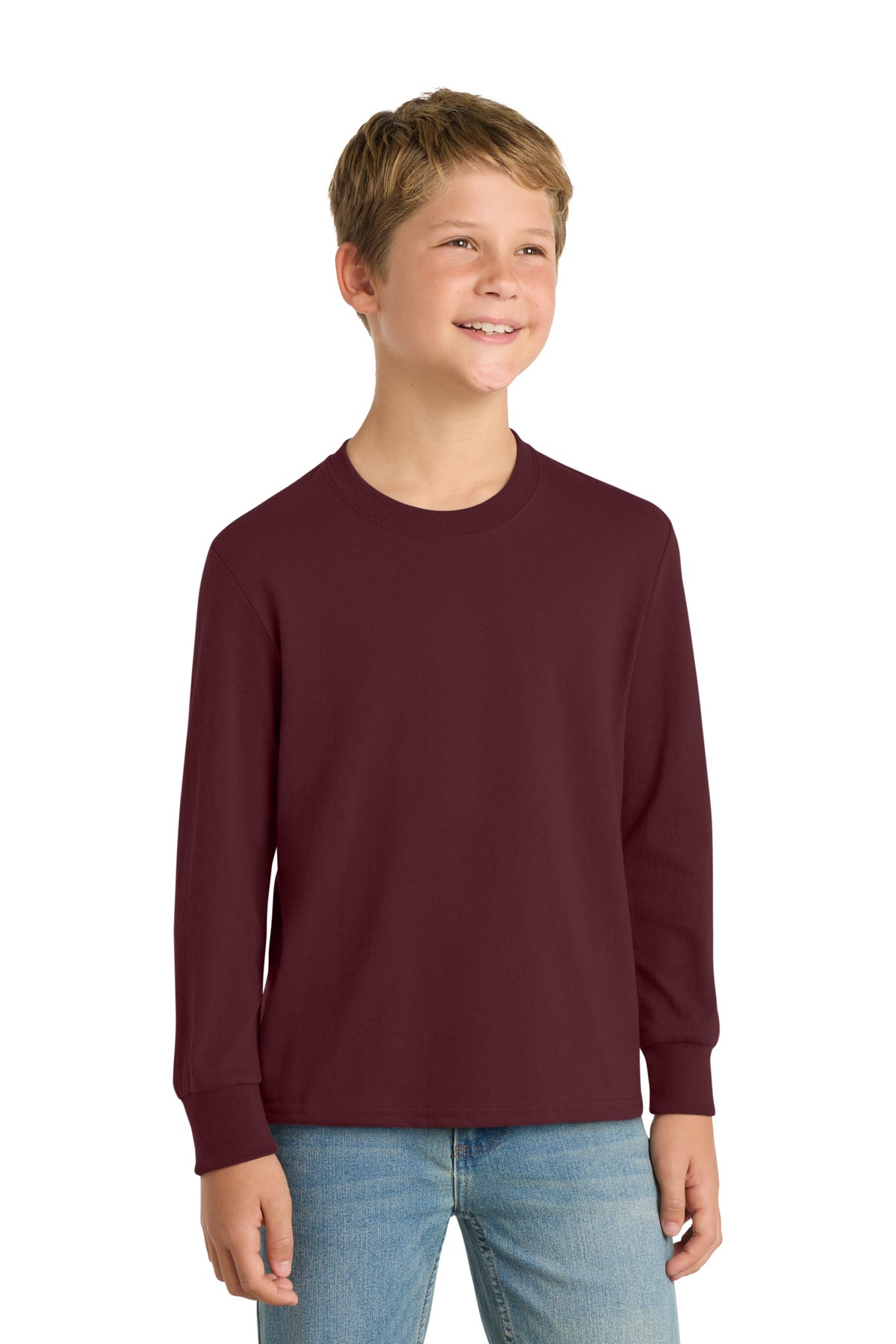 Port & Co   Youth Long Sleeve Core Cotton Tee. PC54YLS