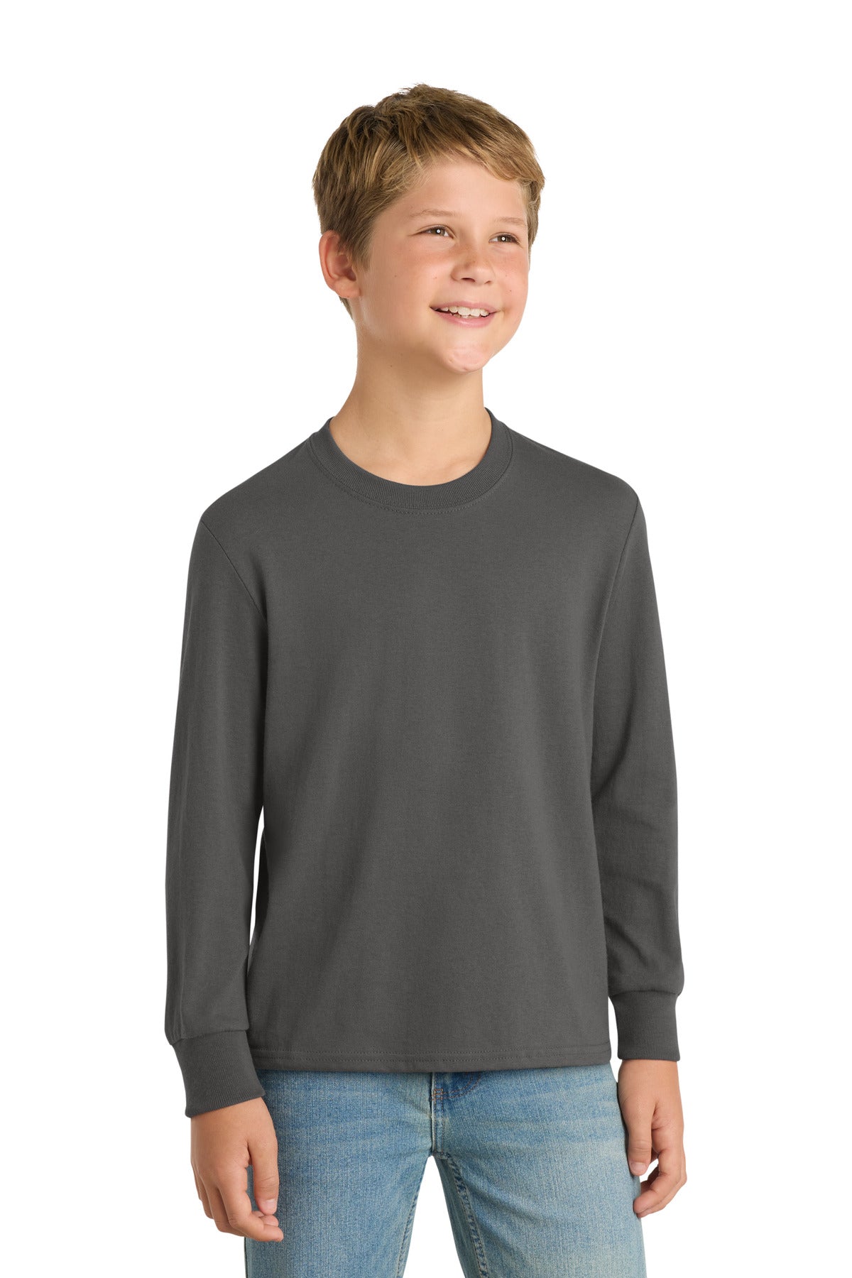 Port & Co   Youth Long Sleeve Core Cotton Tee. PC54YLS