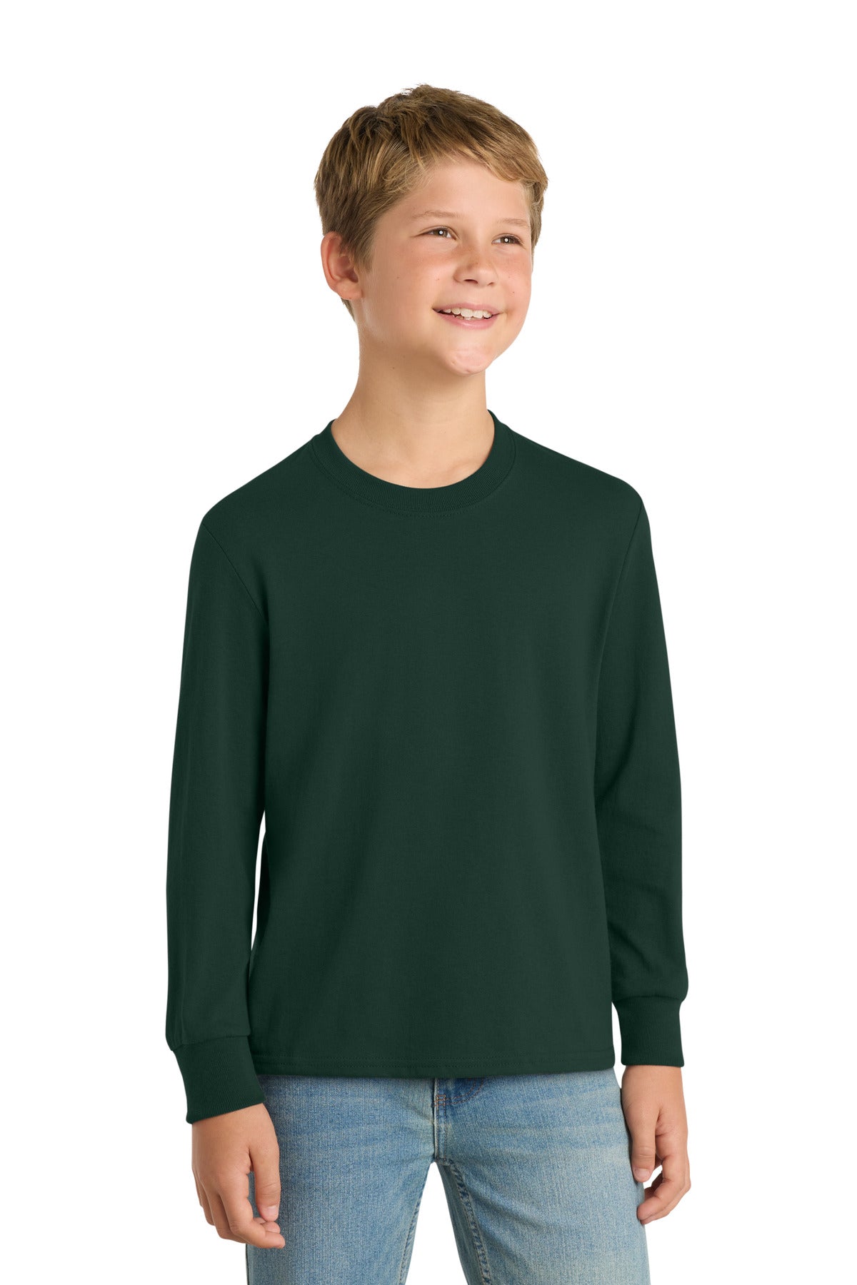 Port & Co   Youth Long Sleeve Core Cotton Tee. PC54YLS