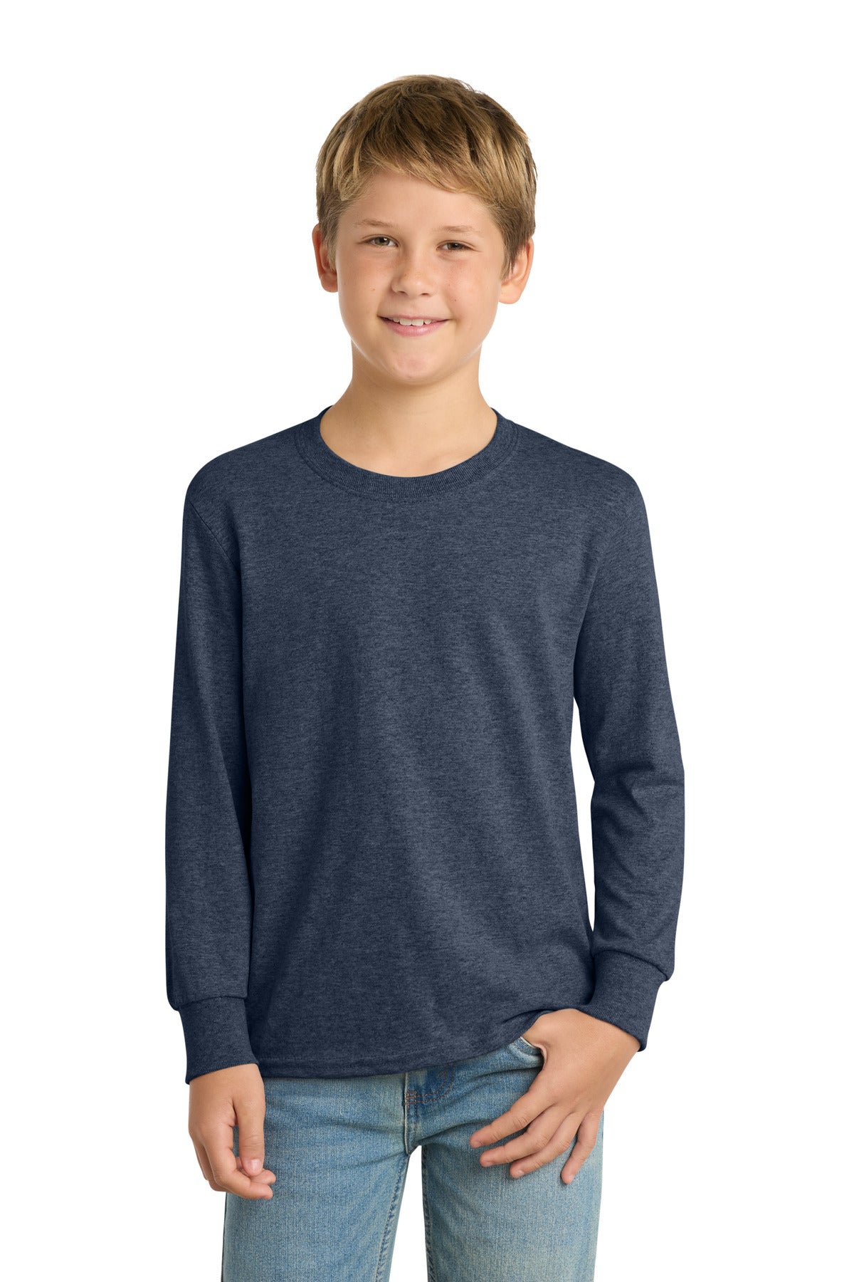 Port & Co   Youth Long Sleeve Core Cotton Tee. PC54YLS