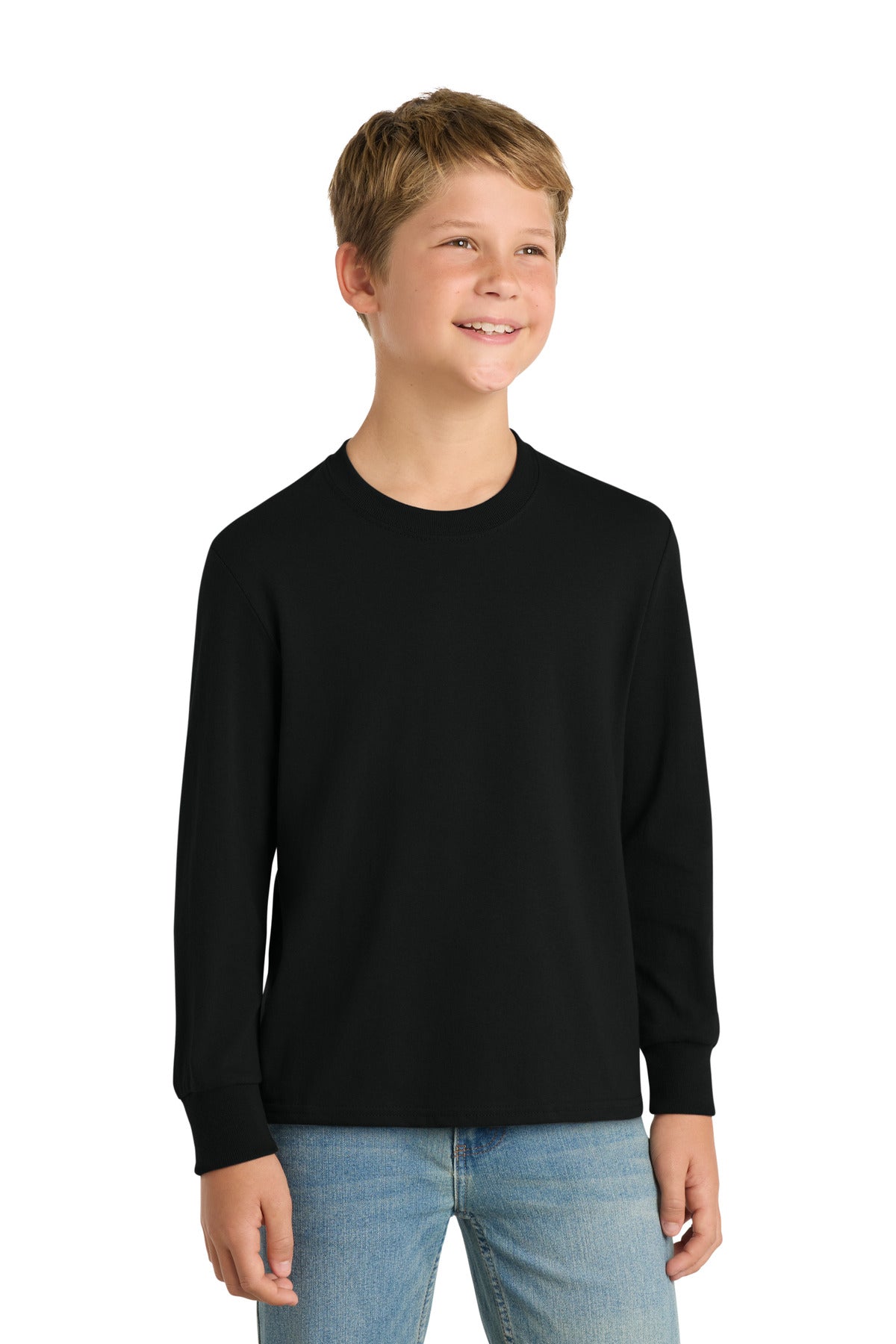 Port & Co   Youth Long Sleeve Core Cotton Tee. PC54YLS